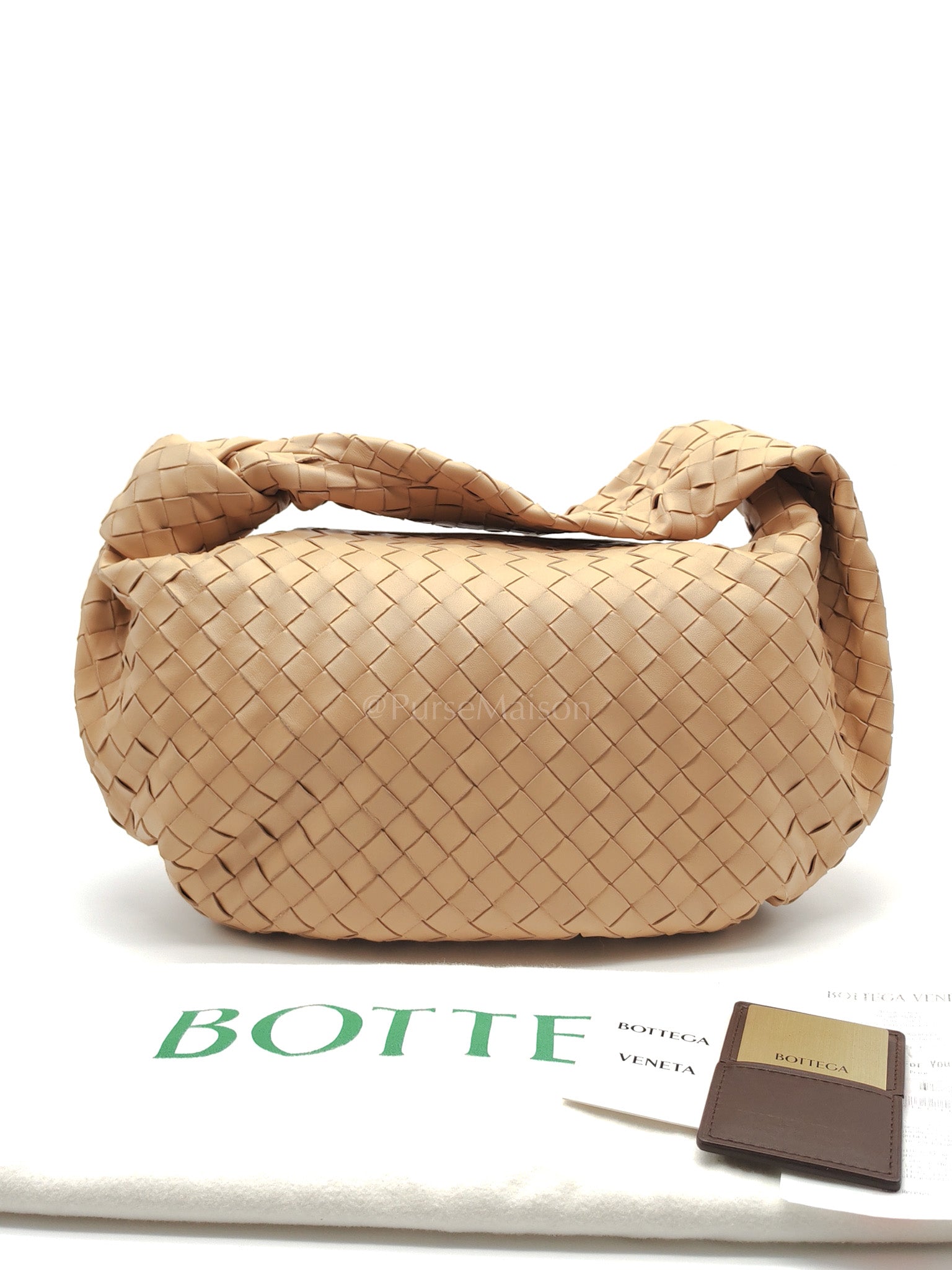 Jodie Medium in Beige Intrecciato Woven Leather Shoulder Bag | Purse Maison Luxury Bags Shop