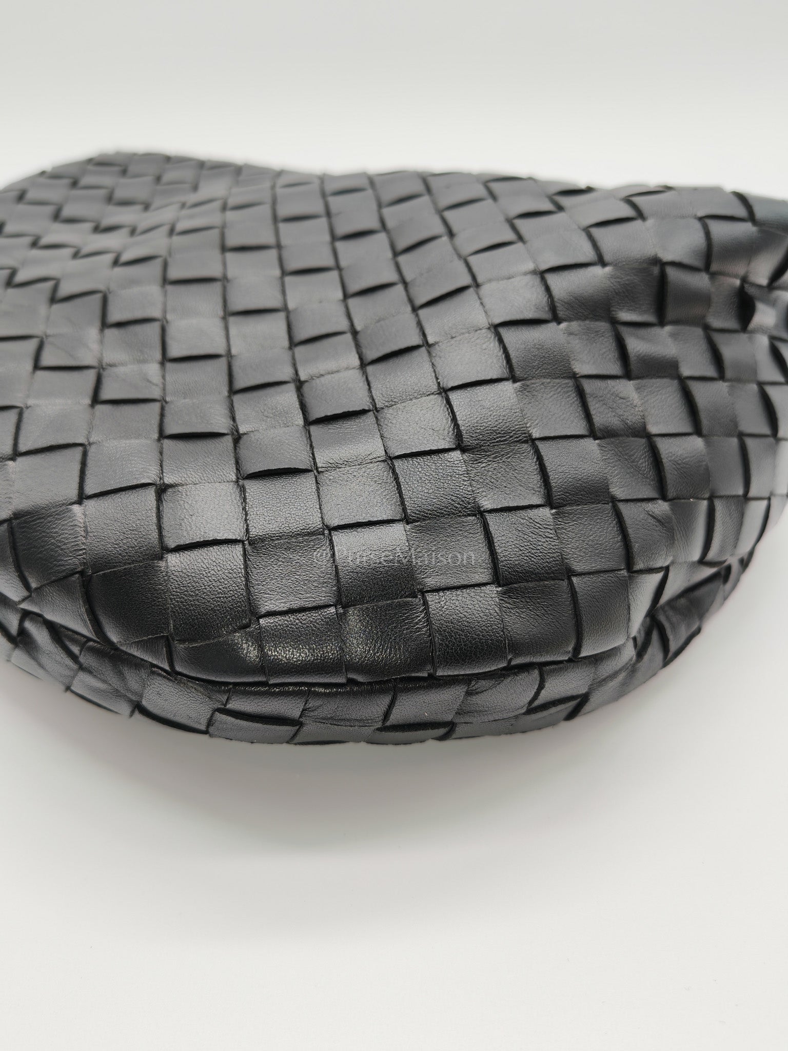 Jodie Small in Black Intrecciato Woven Leather | Purse Maison Luxury Bags Shop