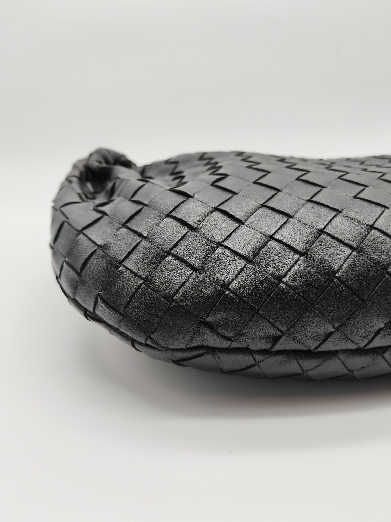 Jodie Small in Black Intrecciato Woven Leather | Purse Maison Luxury Bags Shop