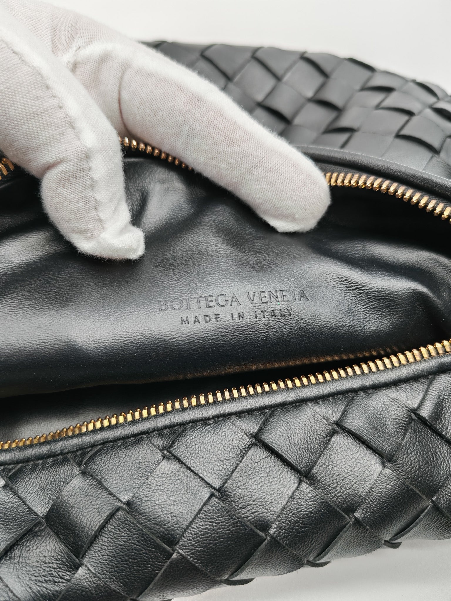 Jodie Small in Black Intrecciato Woven Leather | Purse Maison Luxury Bags Shop