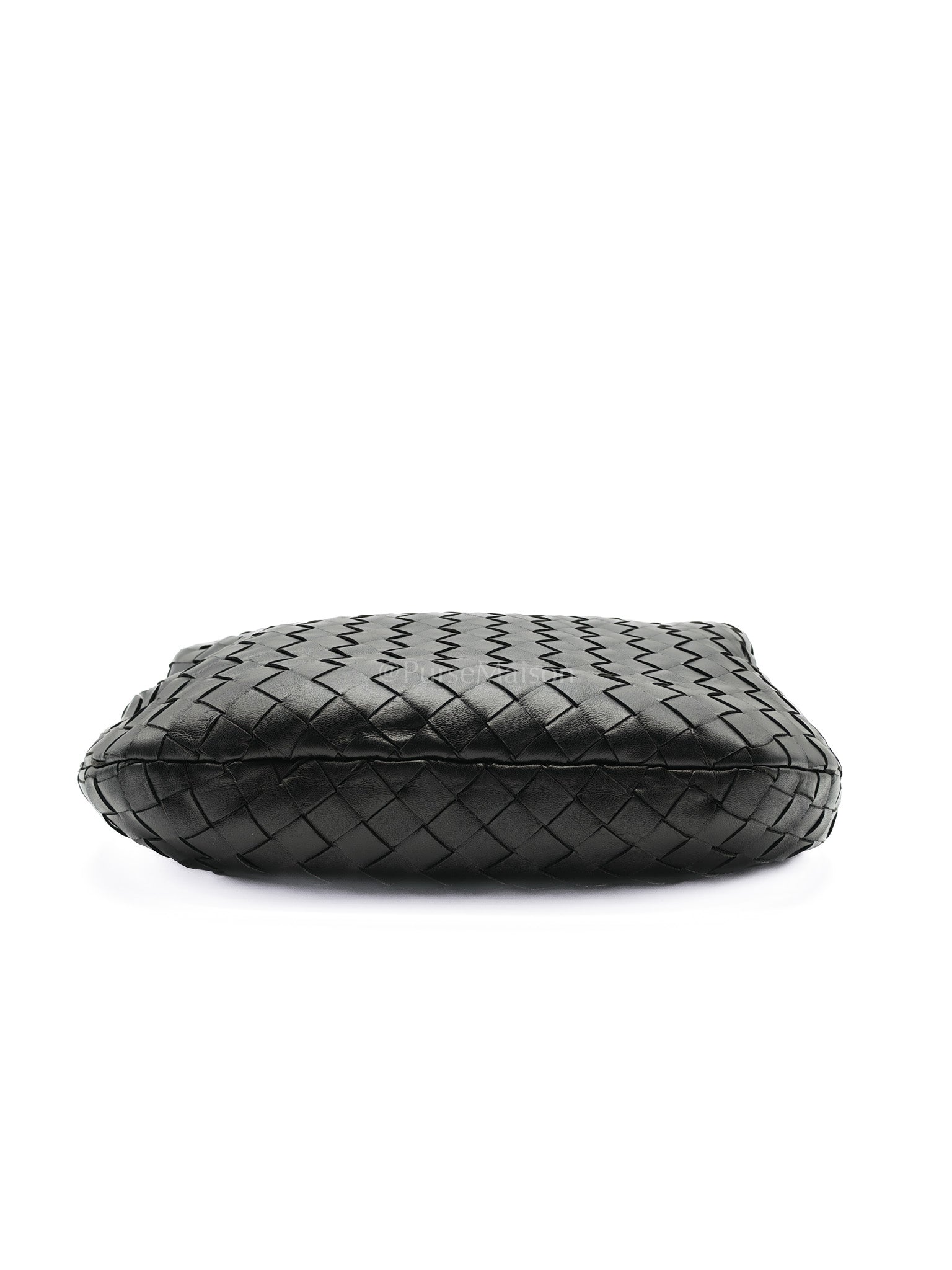 Jodie Small in Black Intrecciato Woven Leather | Purse Maison Luxury Bags Shop