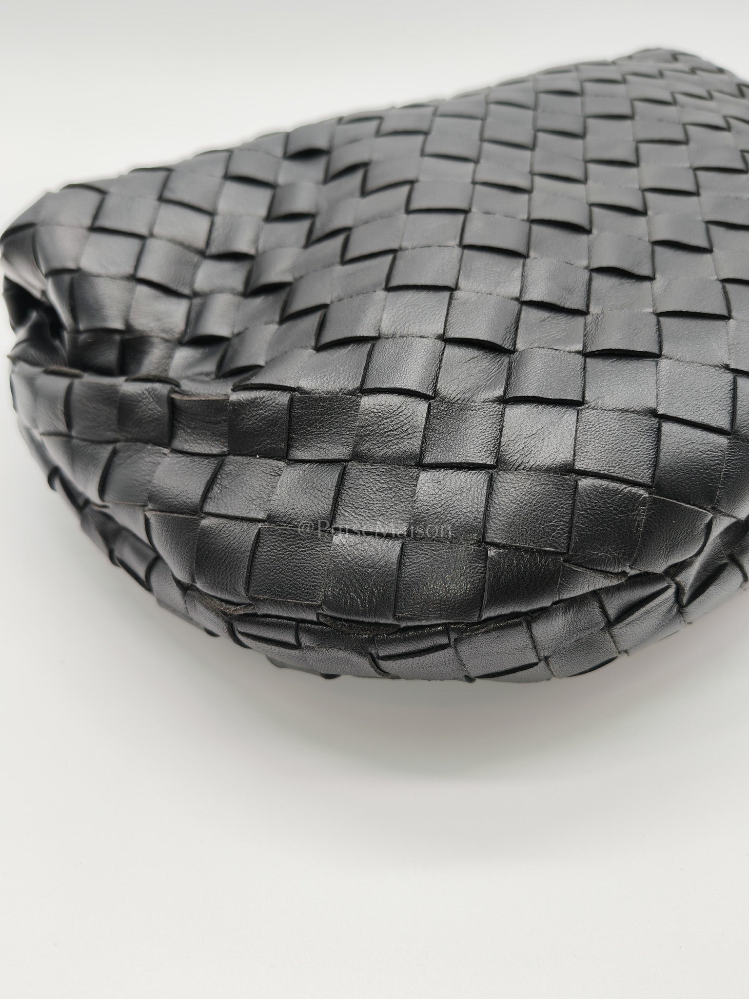 Jodie Small in Black Intrecciato Woven Leather | Purse Maison Luxury Bags Shop