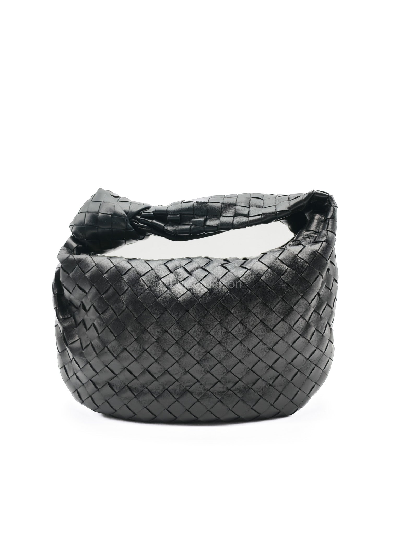 Jodie Small in Black Intrecciato Woven Leather | Purse Maison Luxury Bags Shop