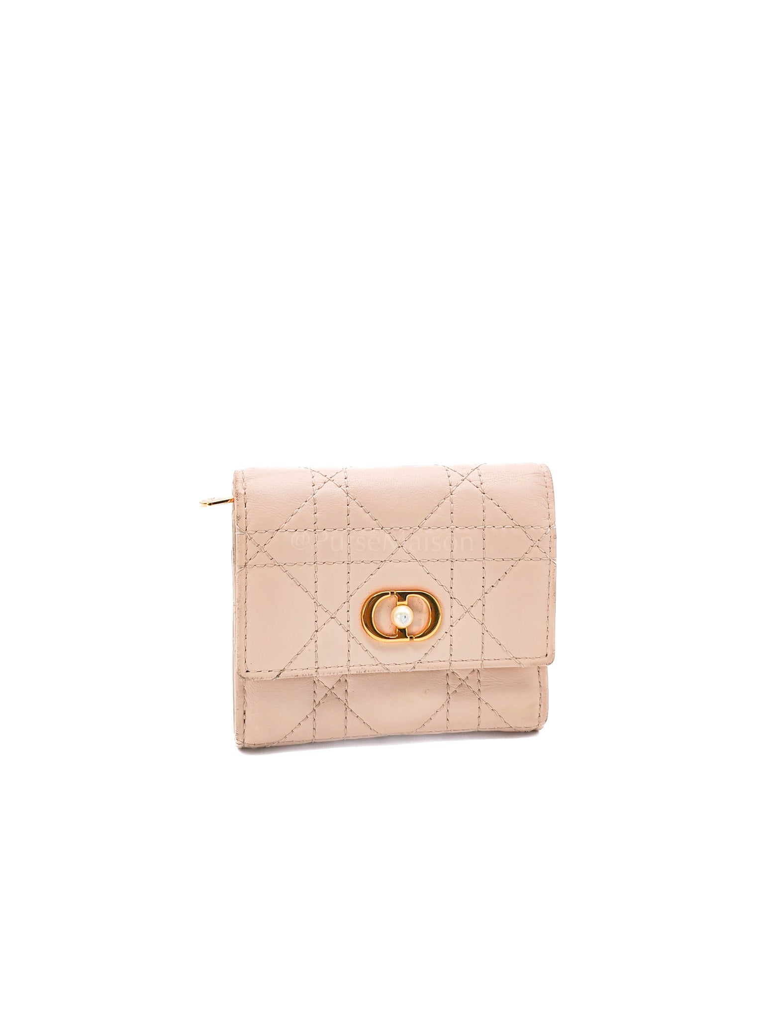 Jolie Hibiscus Powder Pink Trifold Wallet | Purse Maison Luxury Bags Shop