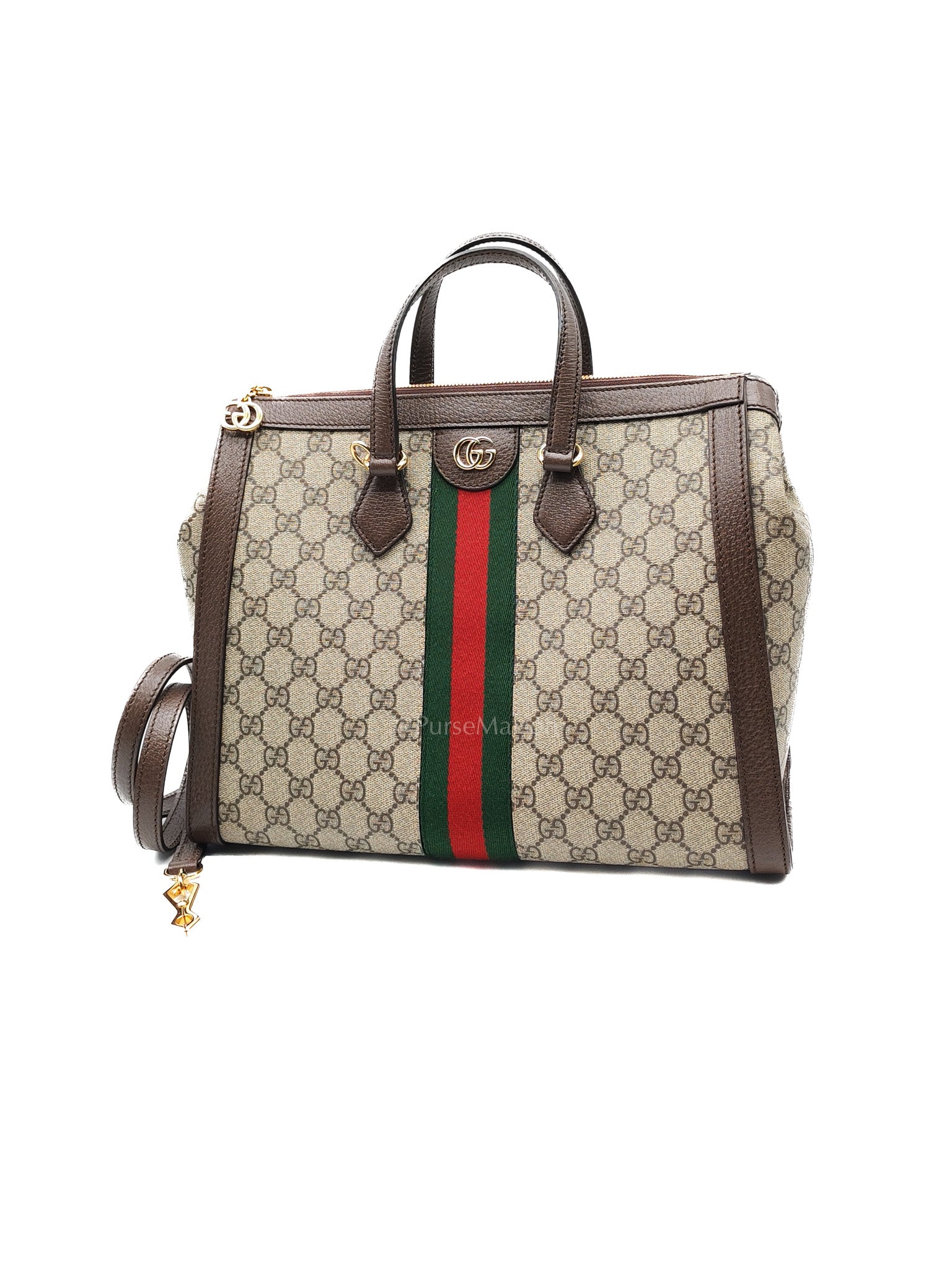 Ophidia Medium Tote Bag in GG Supreme Monogram Web Canvas & Gold Hardware