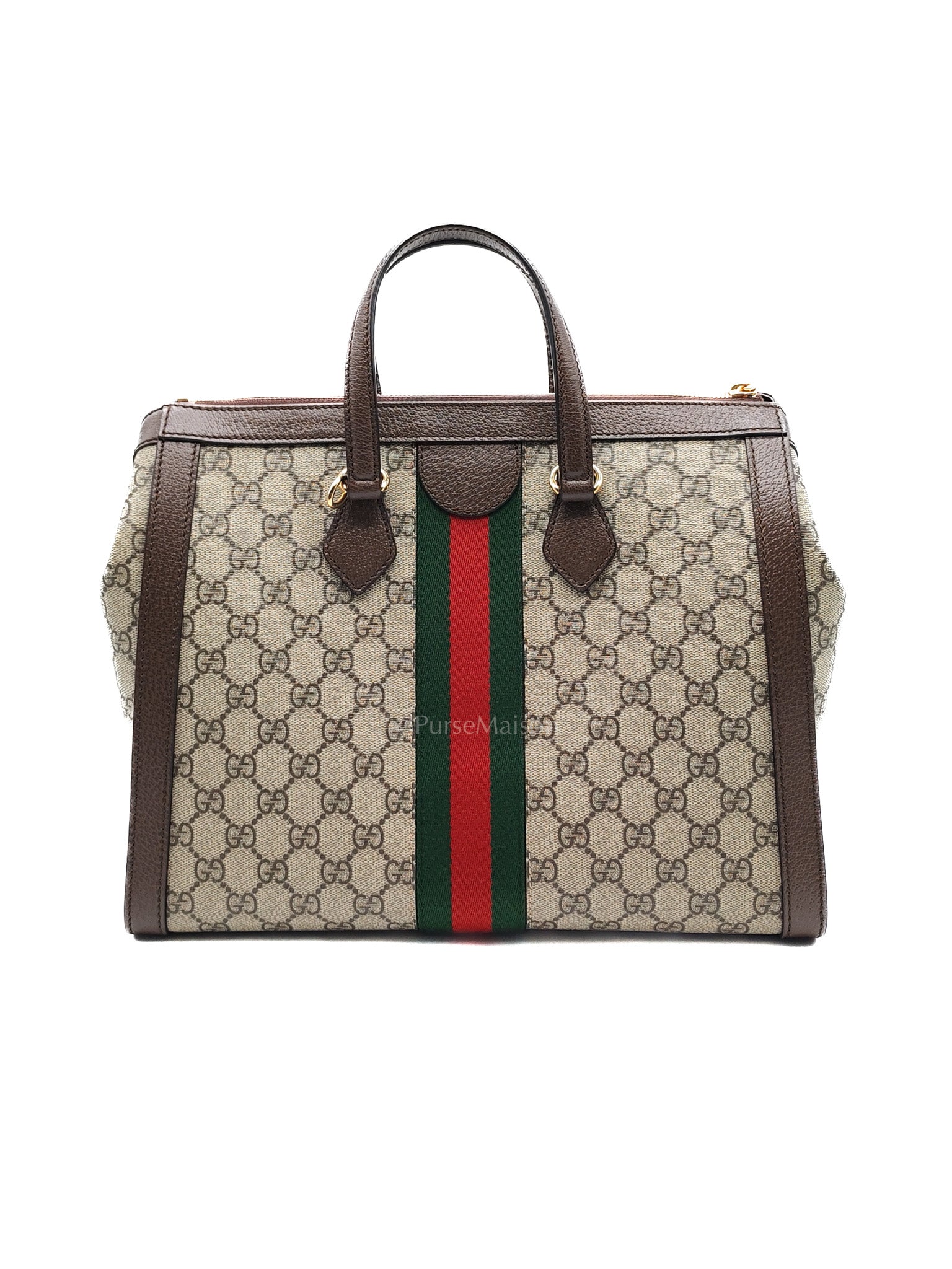 Ophidia Medium Tote Bag in GG Supreme Monogram Web Canvas & Gold Hardware