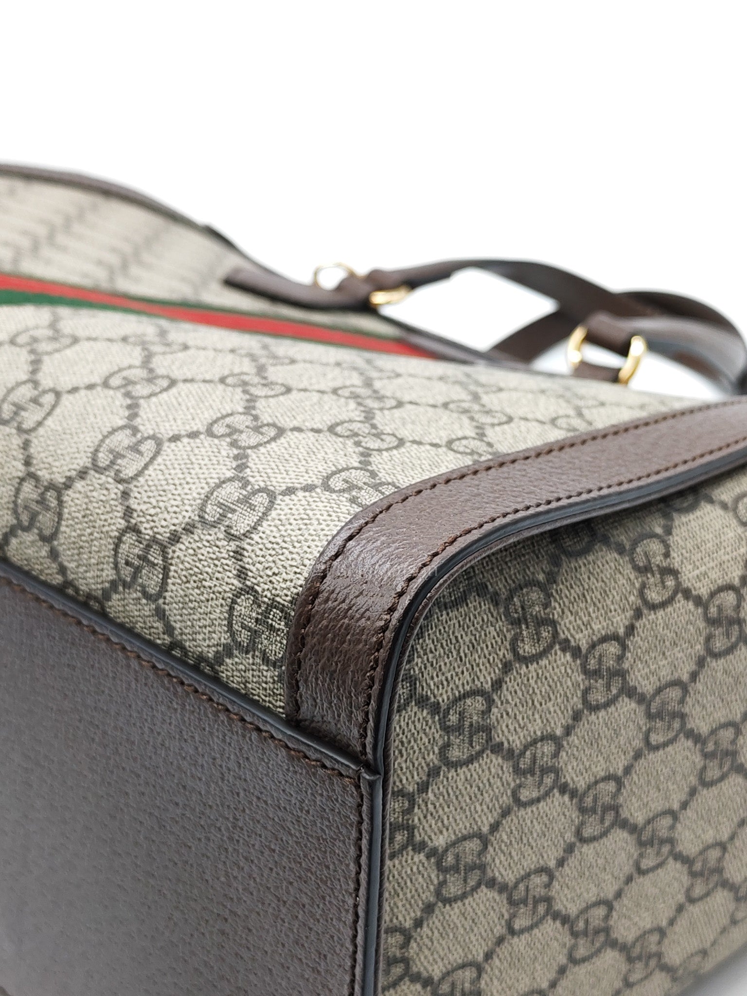 Ophidia Medium Tote Bag in GG Supreme Monogram Web Canvas & Gold Hardware