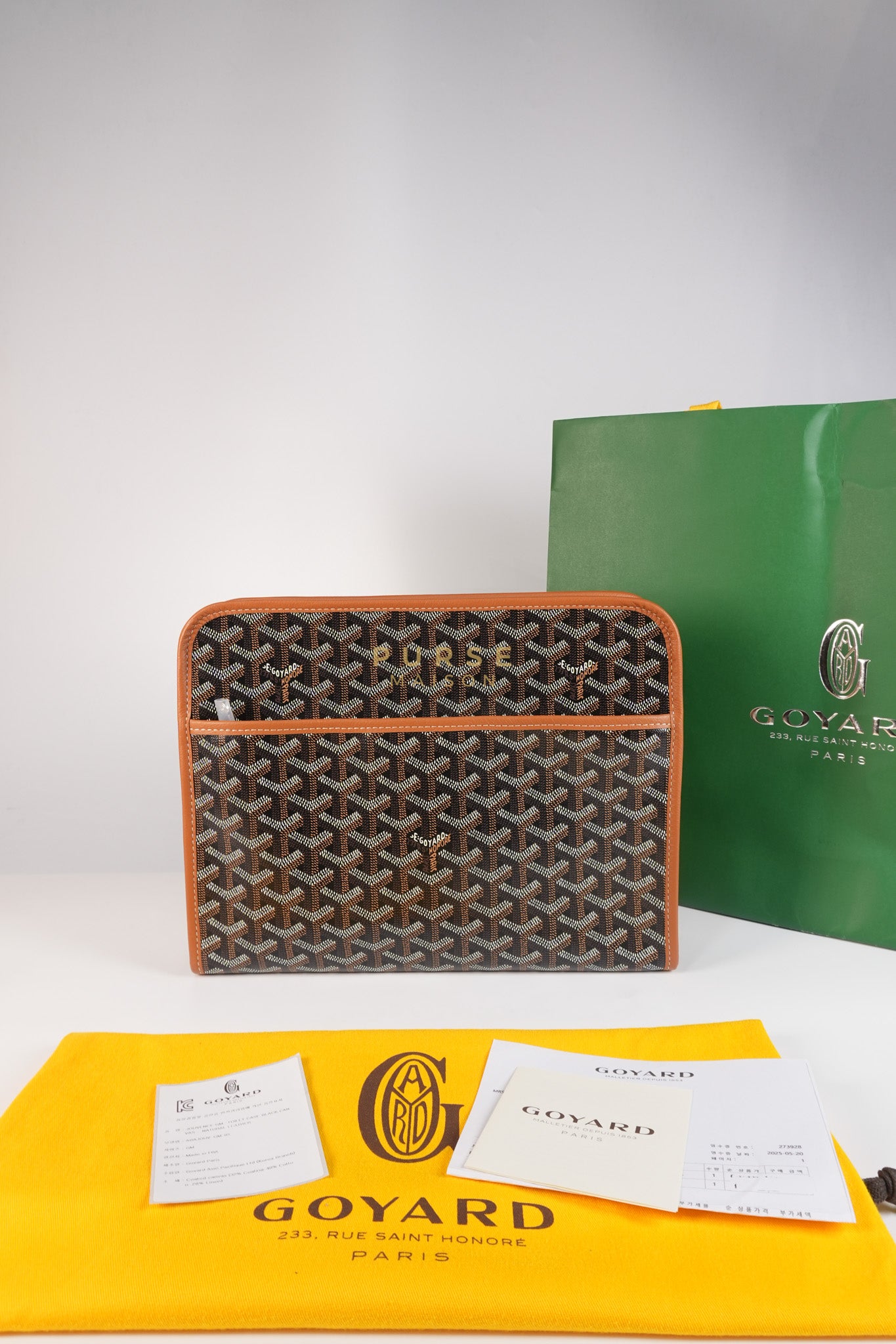 Jouvence in Tan Goyardine Canvas | Purse Maison Luxury Bags Shop