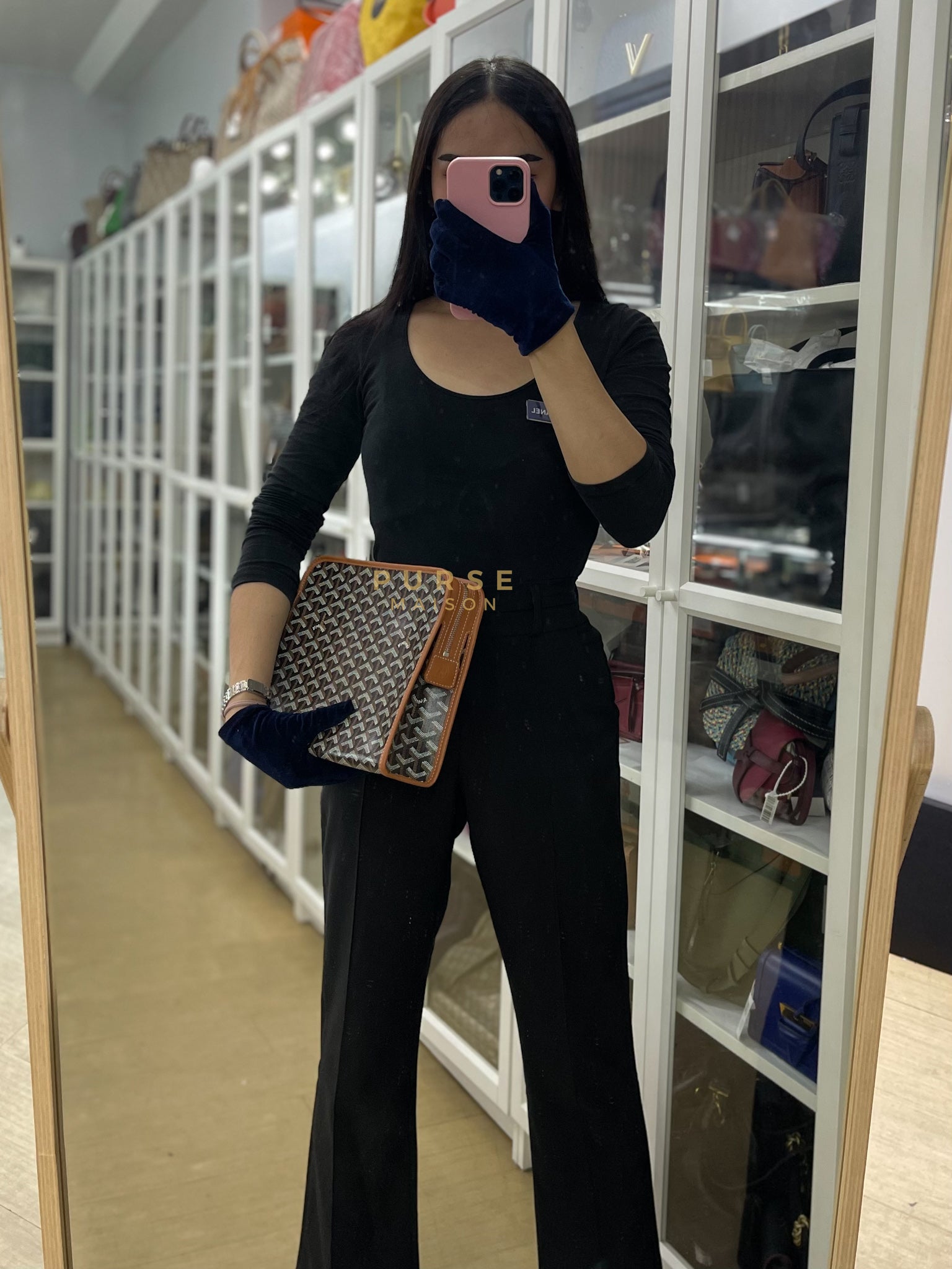 Jouvence in Tan Goyardine Canvas | Purse Maison Luxury Bags Shop