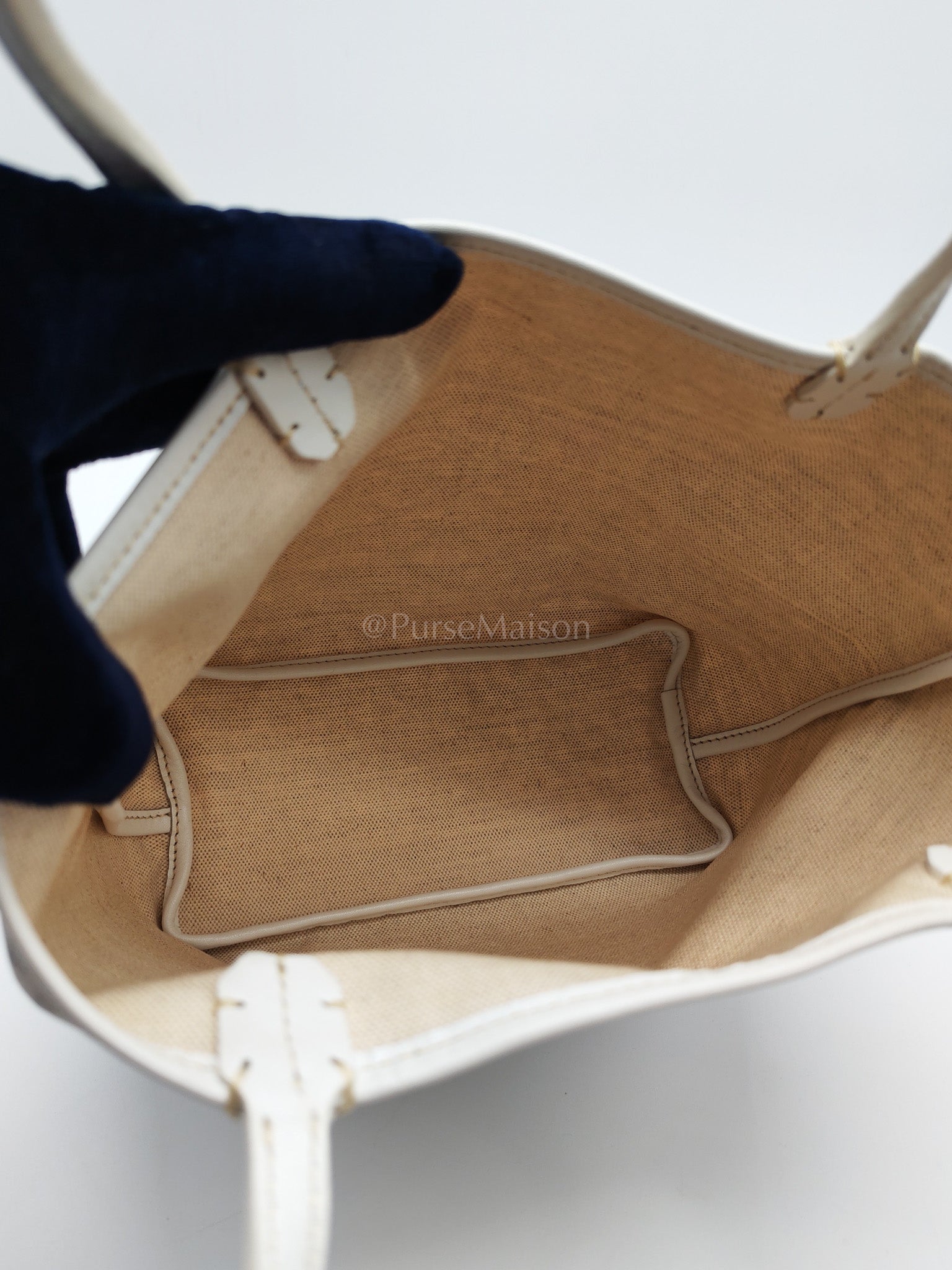 Junior Saint Louis in White Goyardine Canvas Tote Bag | Purse Maison Luxury Bags Shop