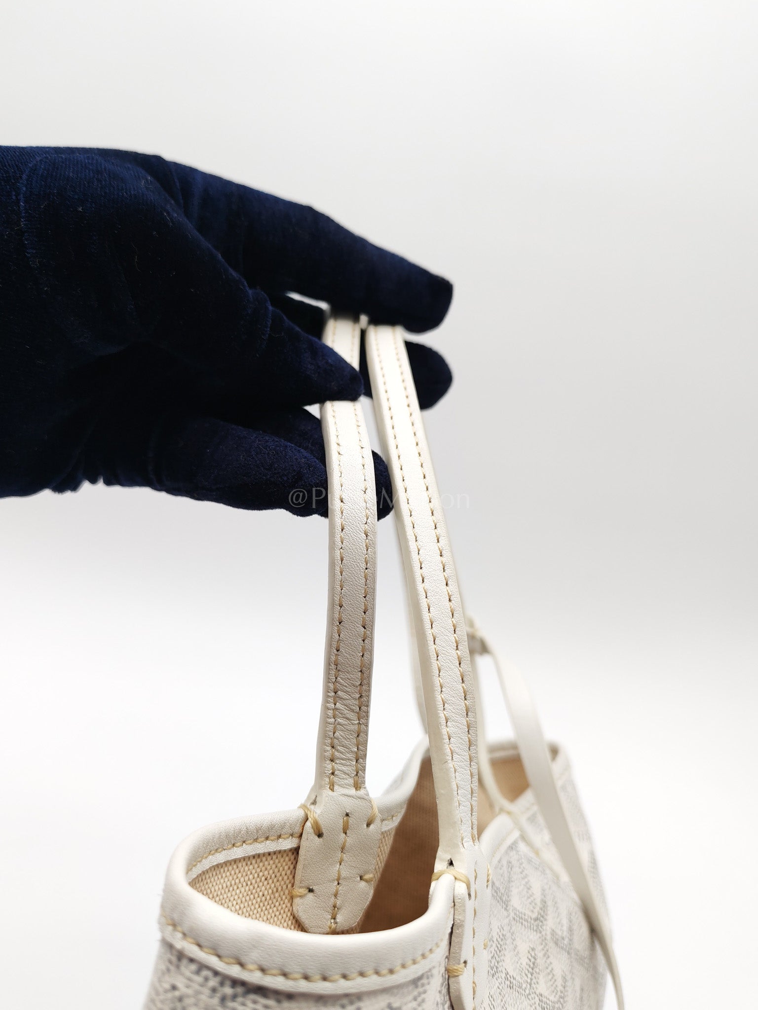 Junior Saint Louis in White Goyardine Canvas Tote Bag | Purse Maison Luxury Bags Shop