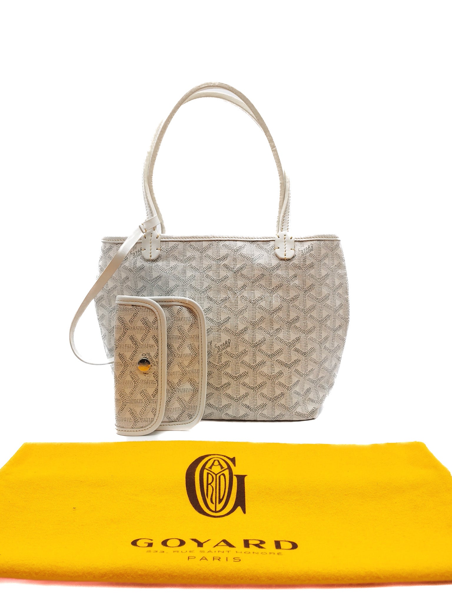 Junior Saint Louis in White Goyardine Canvas Tote Bag | Purse Maison Luxury Bags Shop