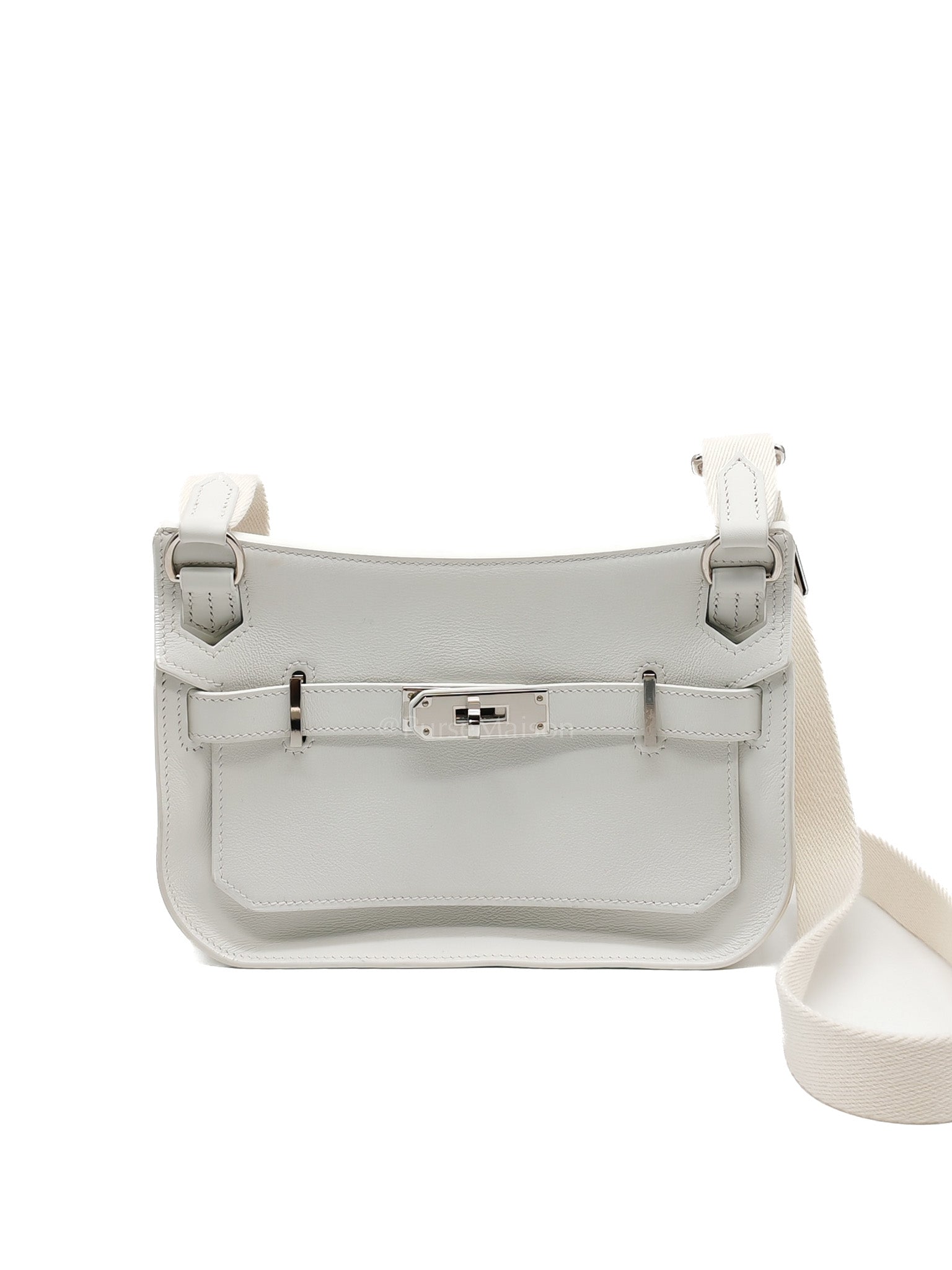 Mini Jypsiere in White Evercolor Leather Palladium Hardware Stamp W (2024)