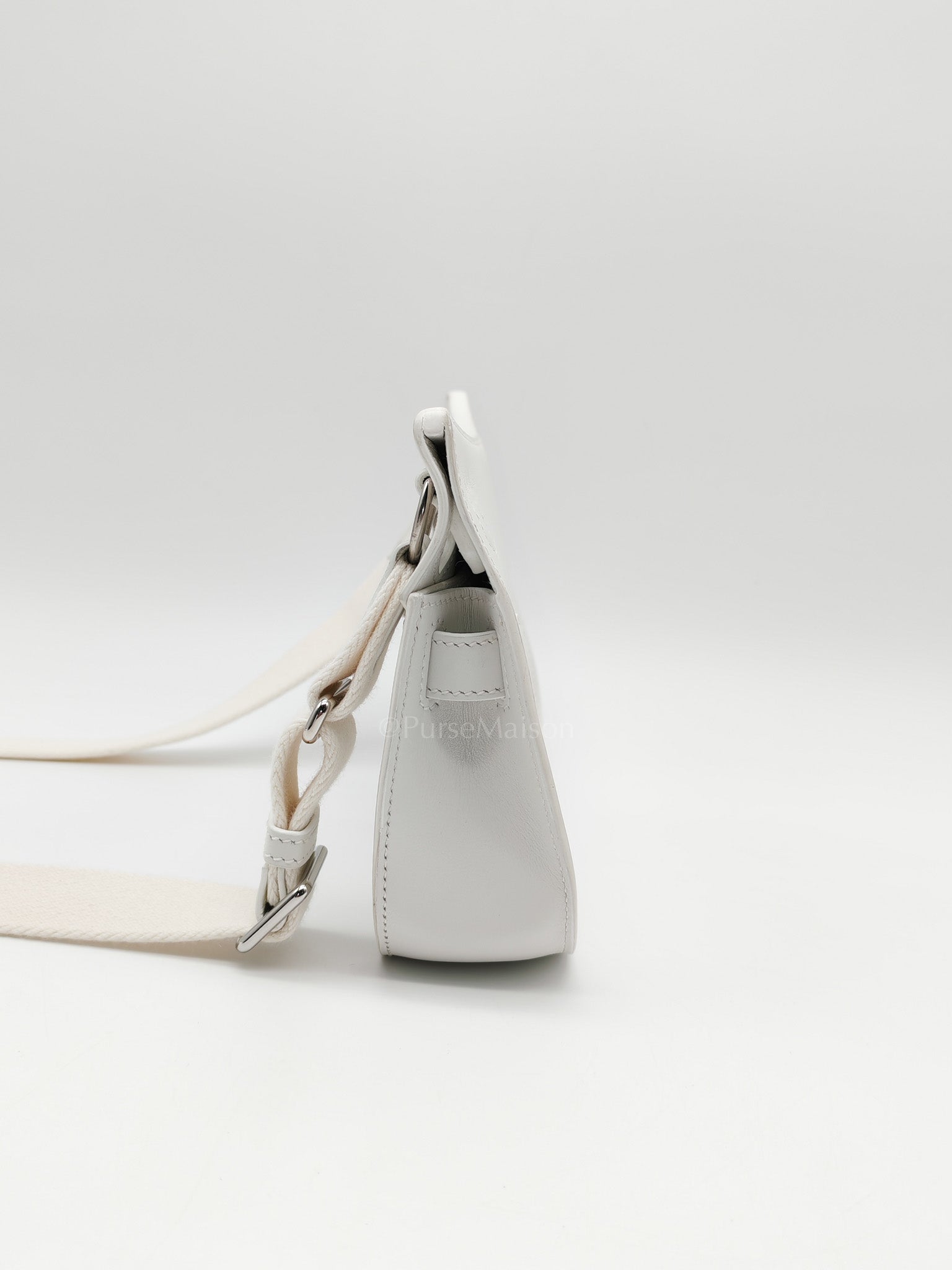 Mini Jypsiere in White Evercolor Leather Palladium Hardware Stamp W (2024)