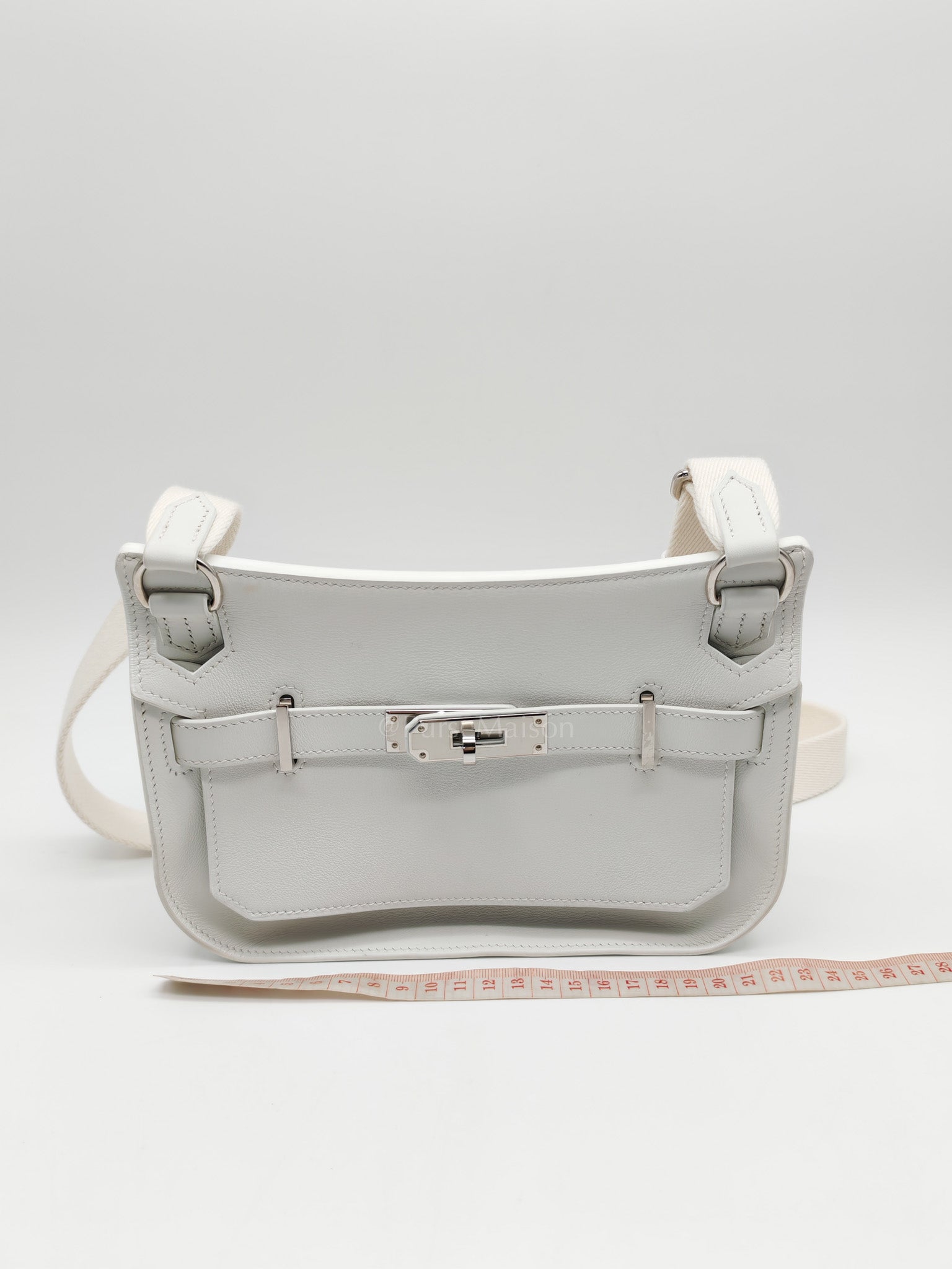 Mini Jypsiere in White Evercolor Leather Palladium Hardware Stamp W (2024)