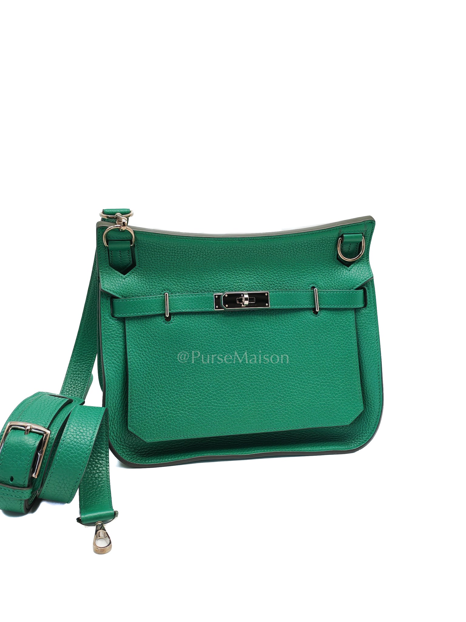Jypsiere 26 in Vert Cypress Clemence Leather & Palladium Hardware Stamp A(2017) | Purse Maison Luxury Bags Shop