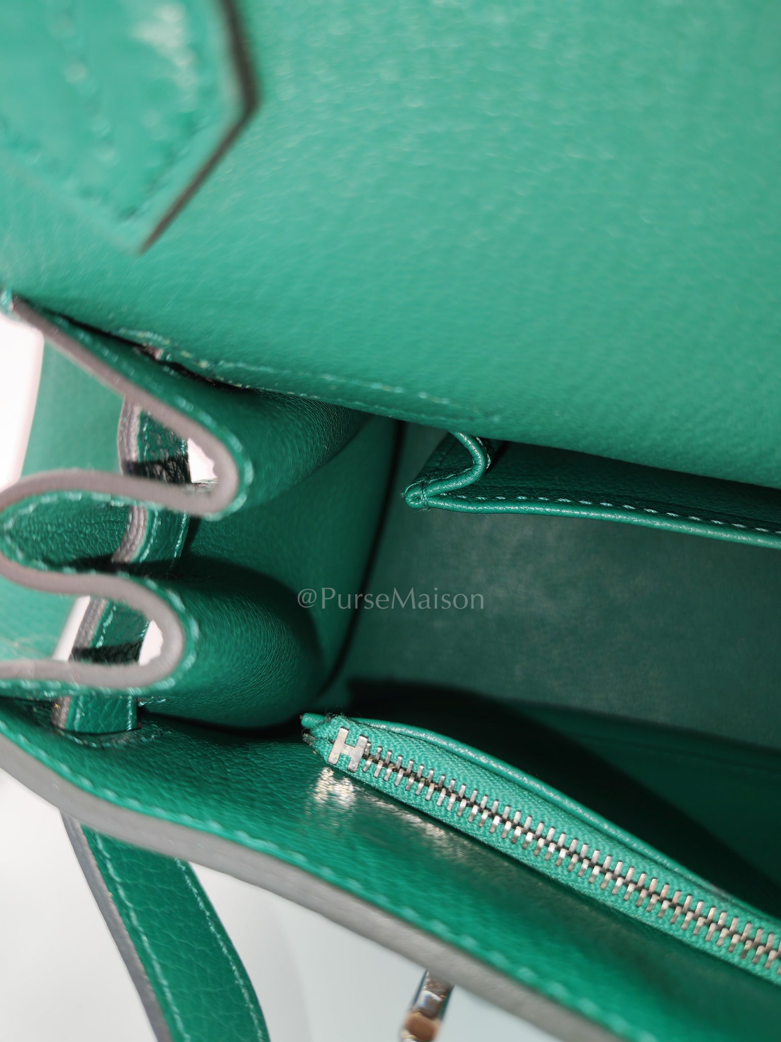 Jypsiere 26 in Vert Cypress Clemence Leather & Palladium Hardware Stamp A(2017) | Purse Maison Luxury Bags Shop