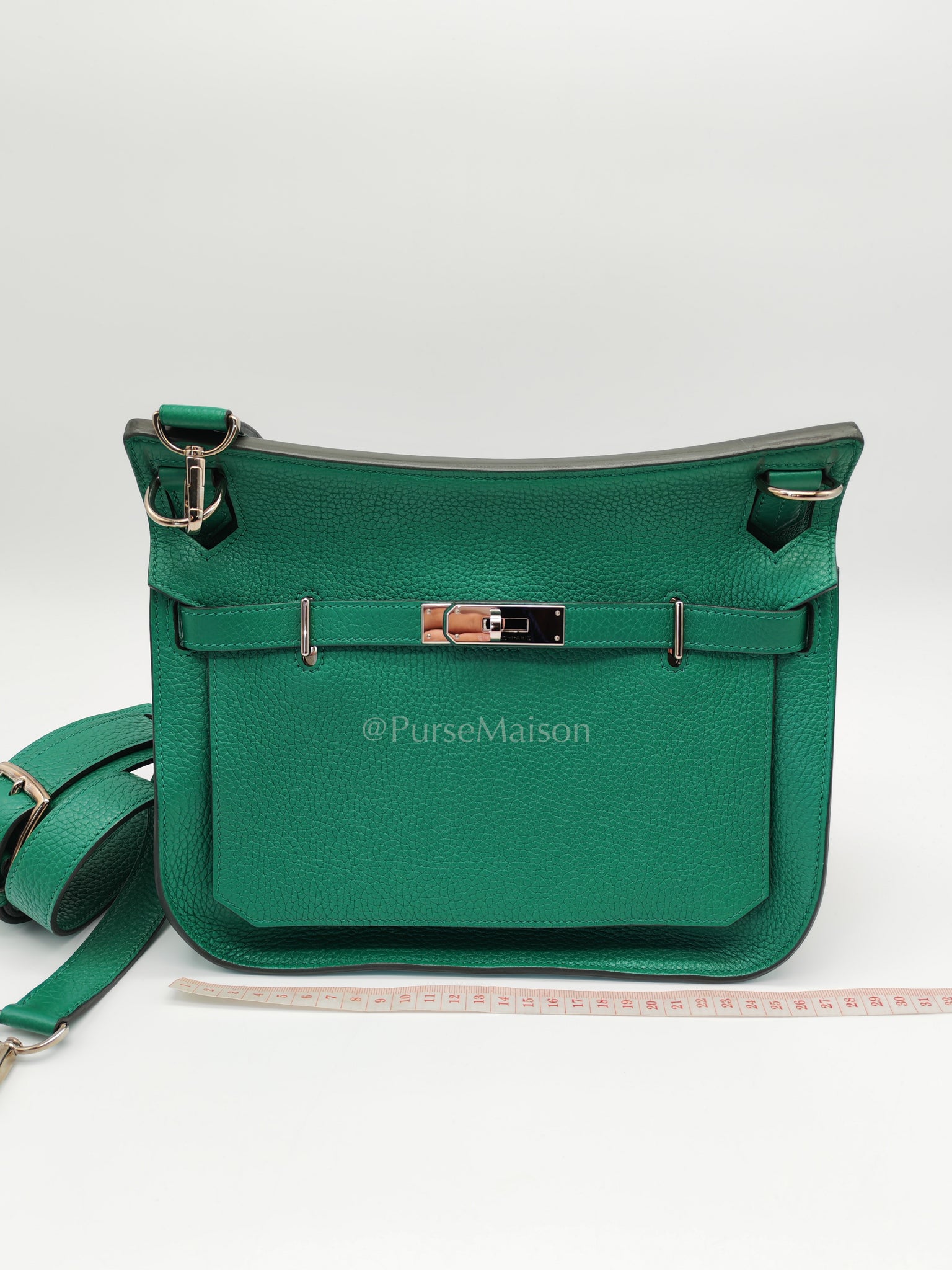 Jypsiere 26 in Vert Cypress Clemence Leather & Palladium Hardware Stamp A(2017) | Purse Maison Luxury Bags Shop