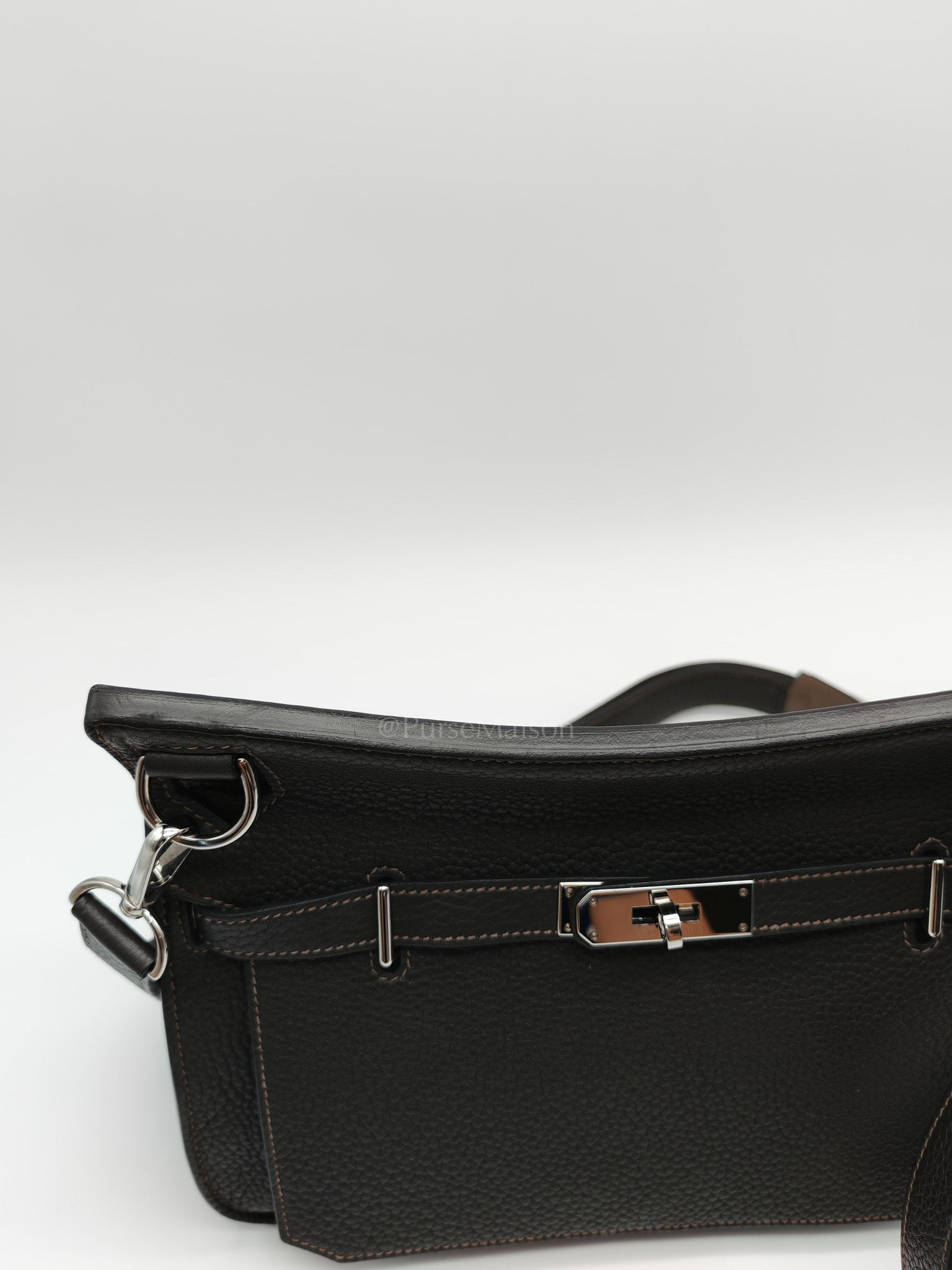 Jypsiere 28 in Gris Etain Clemence Leather & Palladium Hardware Stamp B (2023) | Purse Maison Luxury Bags Shop