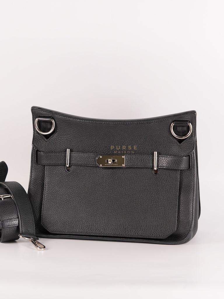 Jypsiere 31 Black Togo Leather and Palladium Hardware Stamp Square Q (2013) | Purse Maison Luxury Bags Shop