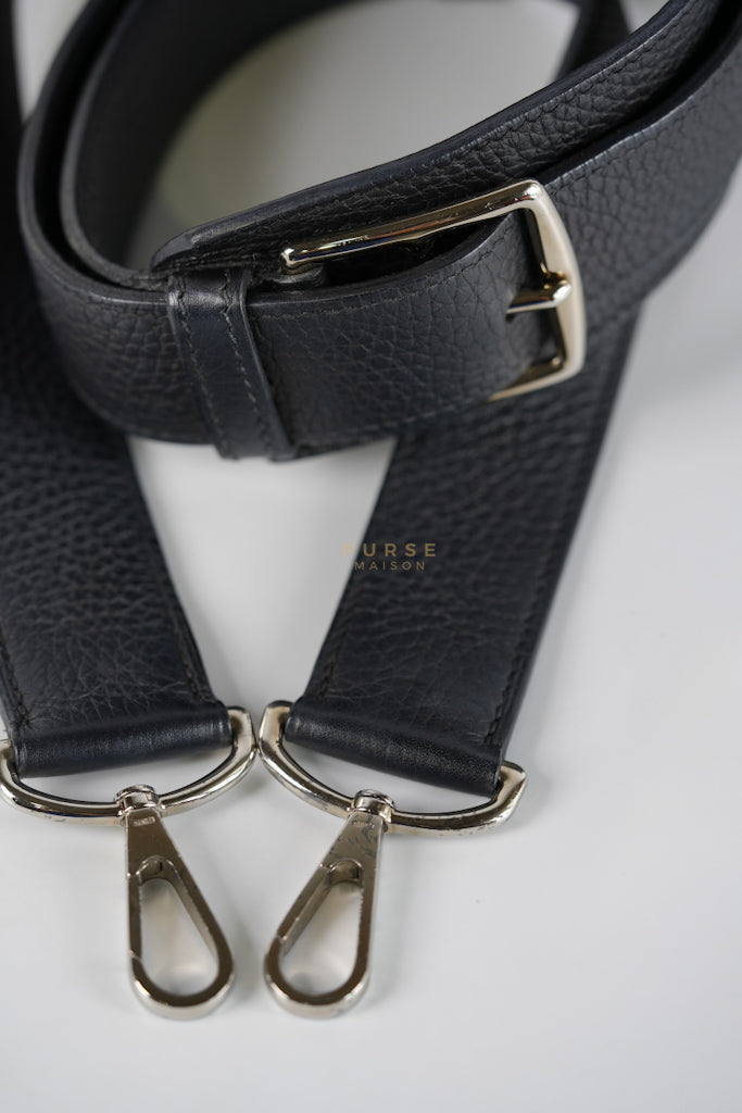 Jypsiere 31 Black Togo Leather and Palladium Hardware Stamp Square Q (2013) | Purse Maison Luxury Bags Shop