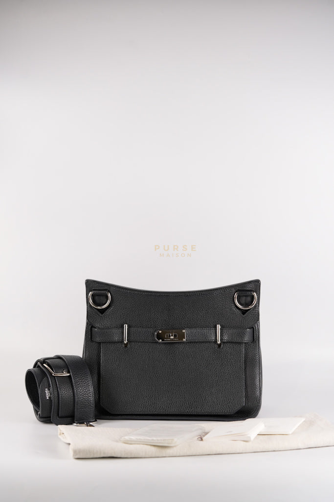 Jypsiere 31 Black Togo Leather and Palladium Hardware Stamp Square Q (2013) | Purse Maison Luxury Bags Shop