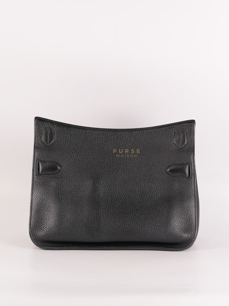 Jypsiere 31 Black Togo Leather and Palladium Hardware Stamp Square Q (2013) | Purse Maison Luxury Bags Shop