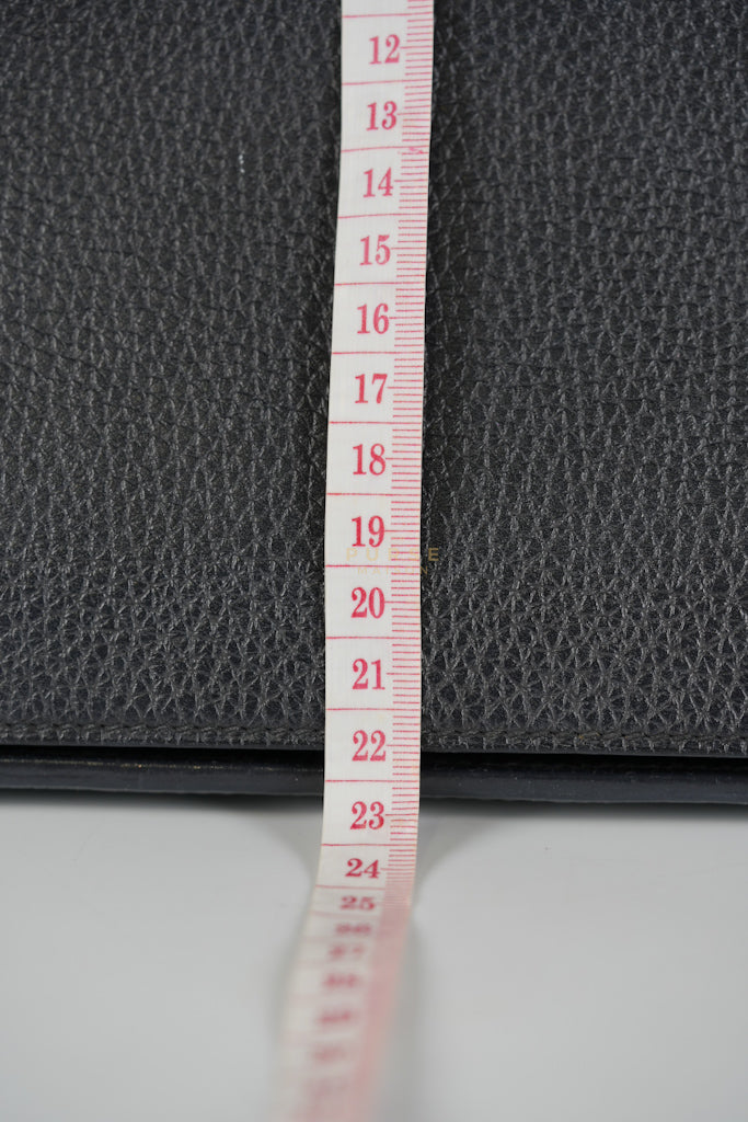 Jypsiere 31 Black Togo Leather and Palladium Hardware Stamp Square Q (2013) | Purse Maison Luxury Bags Shop