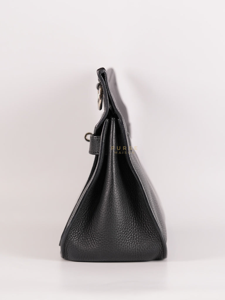 Jypsiere 31 Black Togo Leather and Palladium Hardware Stamp Square Q (2013) | Purse Maison Luxury Bags Shop