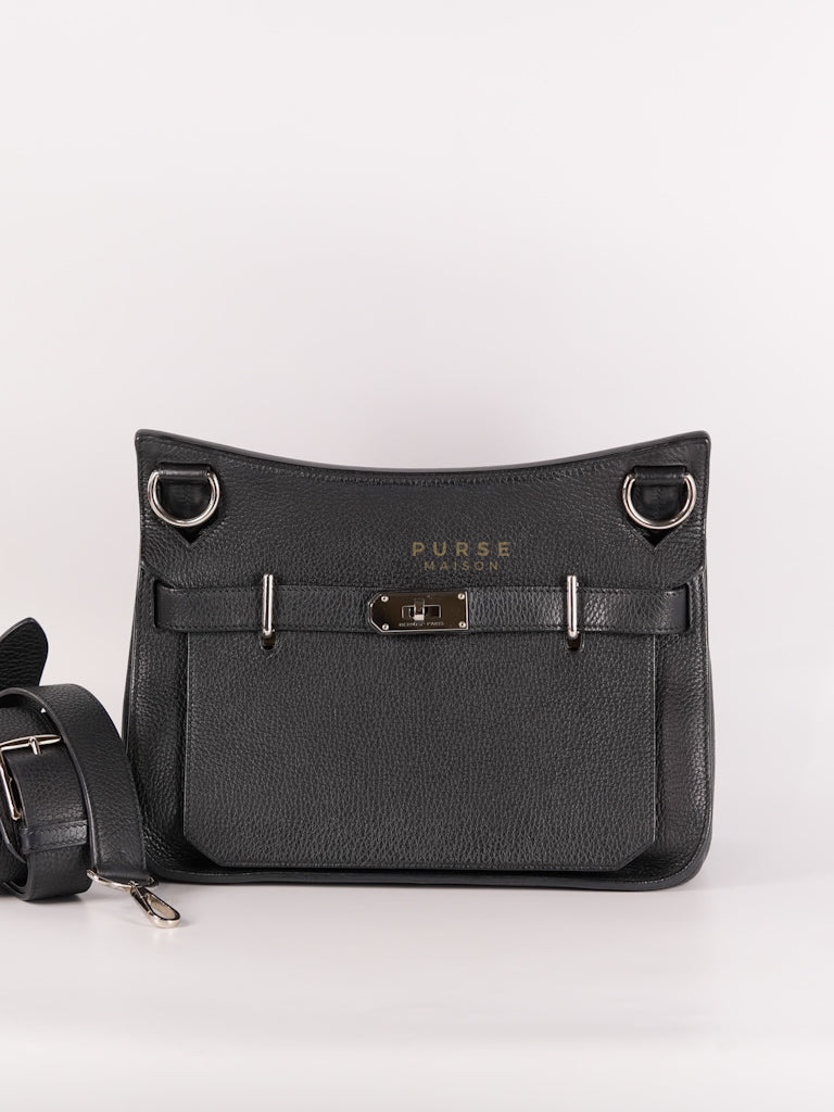 Jypsiere 31 Black Togo Leather and Palladium Hardware Stamp Square Q (2013) | Purse Maison Luxury Bags Shop