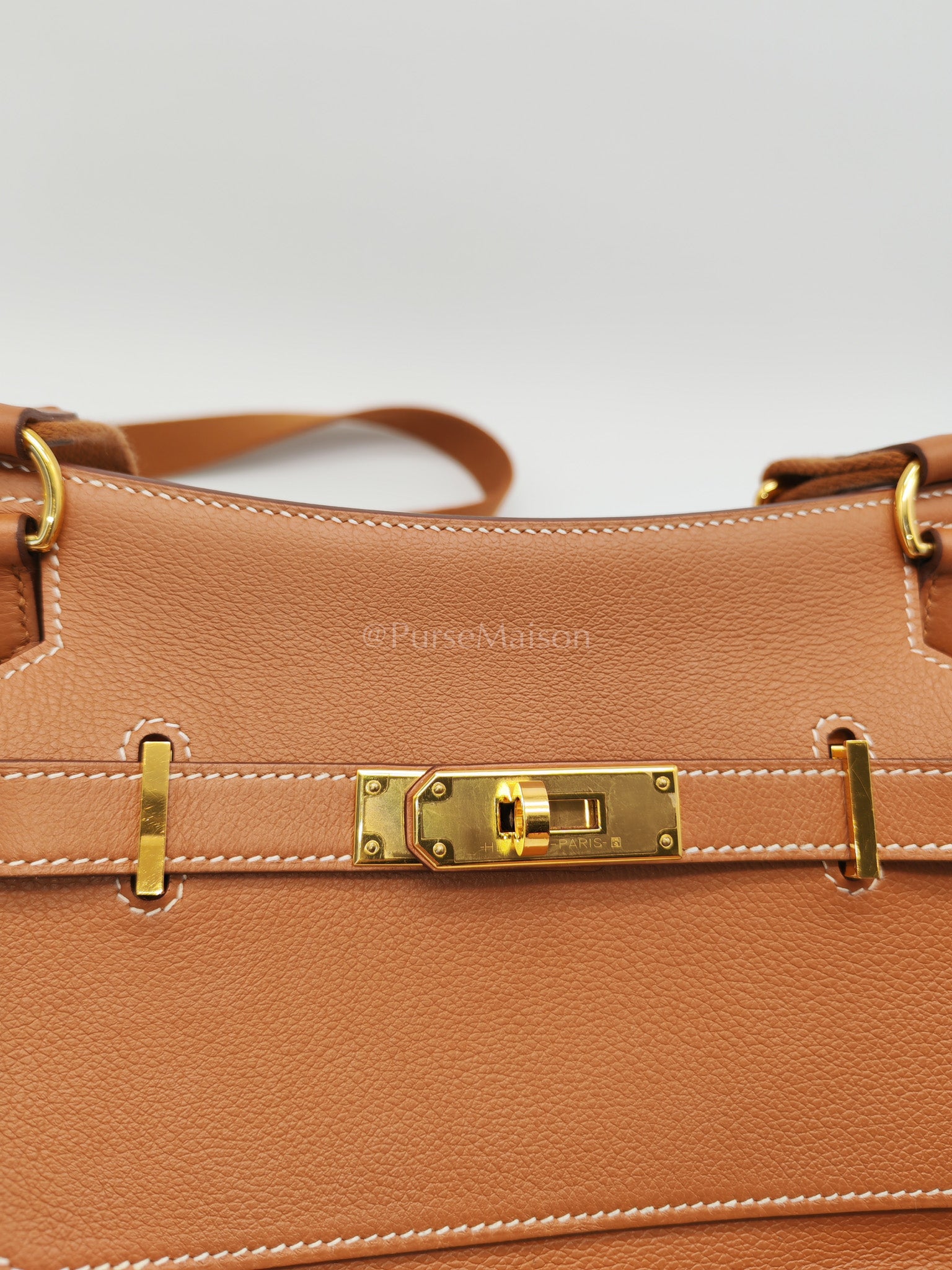 Jypsiere Mini Gold Evercolor Leather in Gold Hardware Stamp U(2022) | Purse Maison Luxury Bags Shop