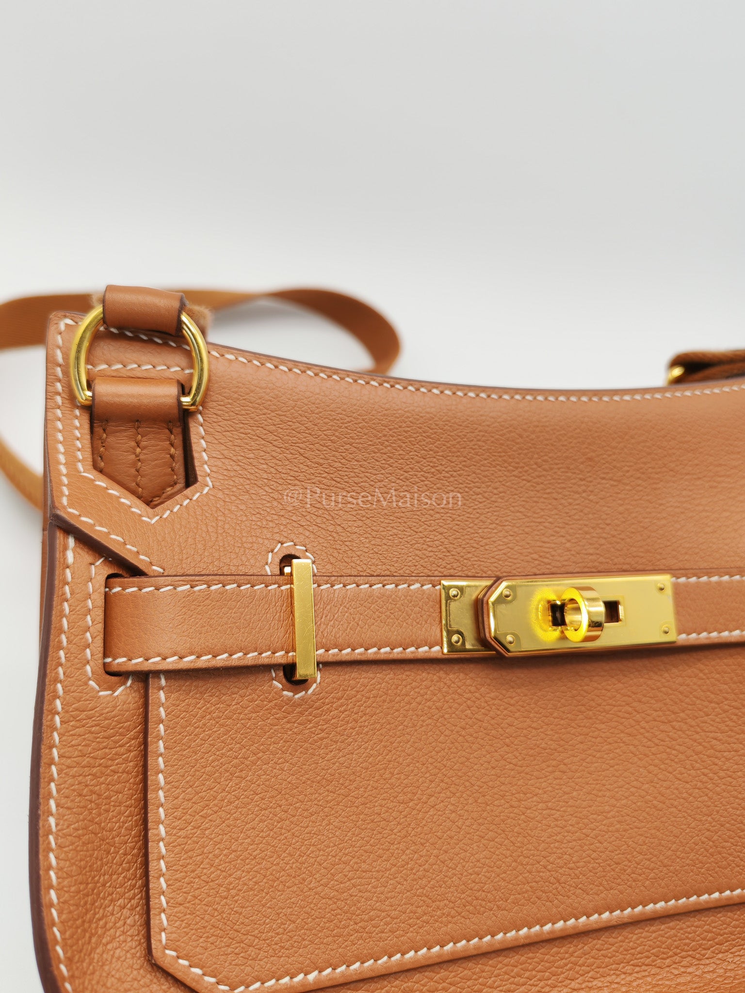 Jypsiere Mini Gold Evercolor Leather in Gold Hardware Stamp U(2022) | Purse Maison Luxury Bags Shop