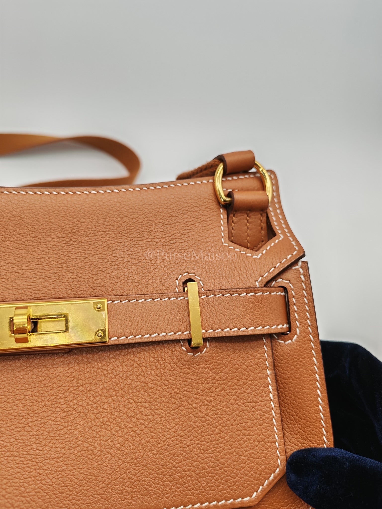 Jypsiere Mini Gold Evercolor Leather in Gold Hardware Stamp U(2022) | Purse Maison Luxury Bags Shop