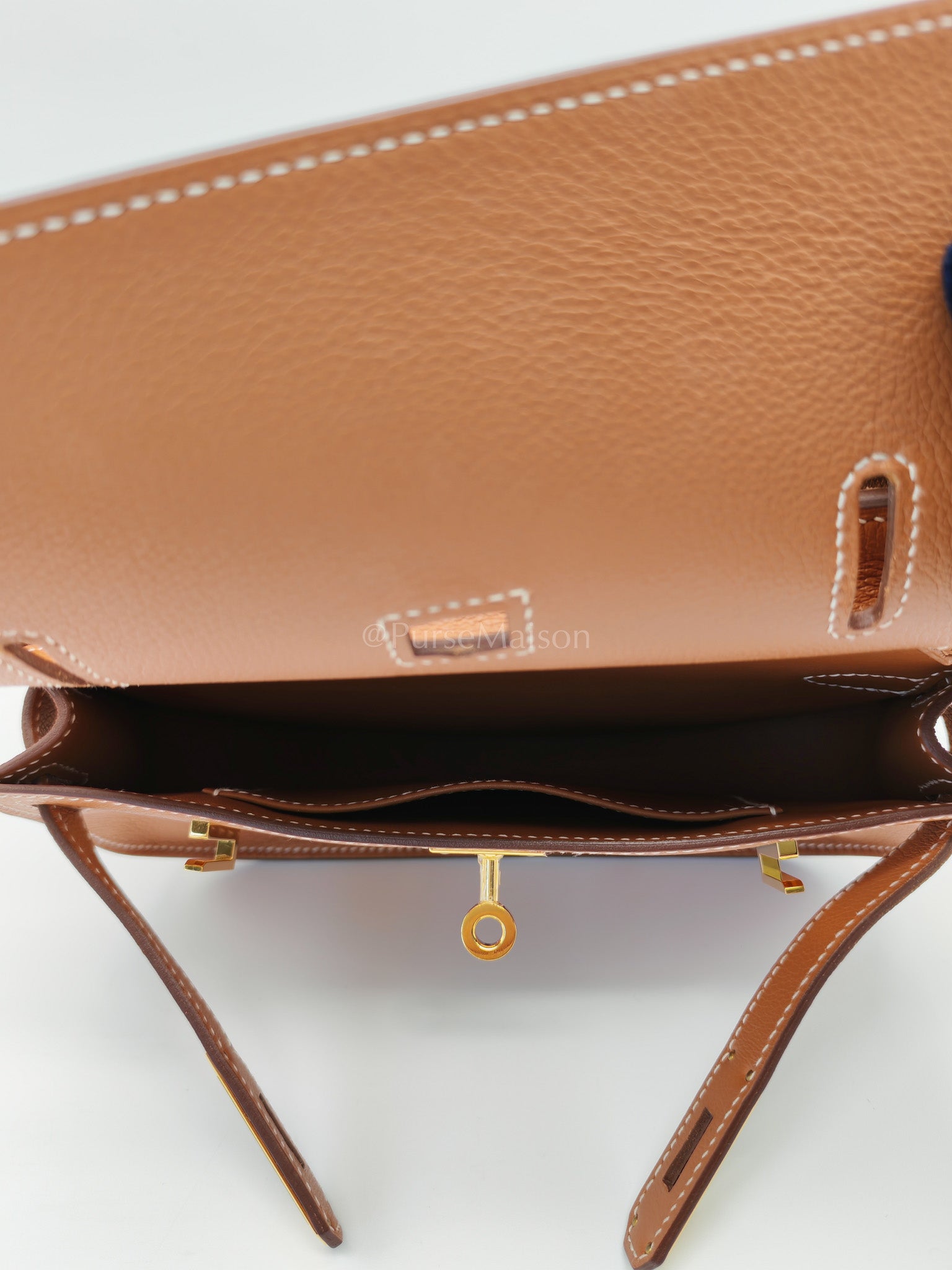 Jypsiere Mini Gold Evercolor Leather in Gold Hardware Stamp U(2022) | Purse Maison Luxury Bags Shop