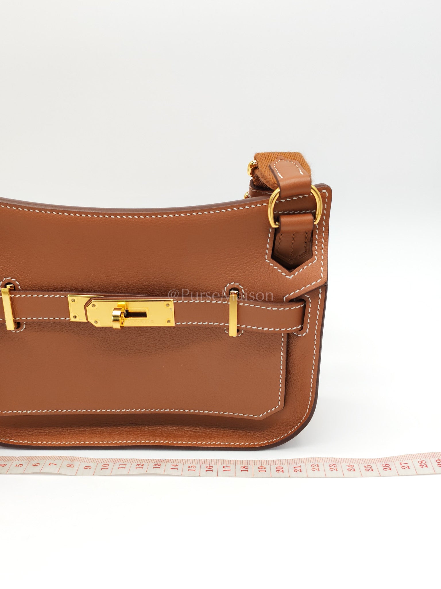 Jypsiere Mini Gold Evercolor Leather in Gold Hardware Stamp U(2022) | Purse Maison Luxury Bags Shop