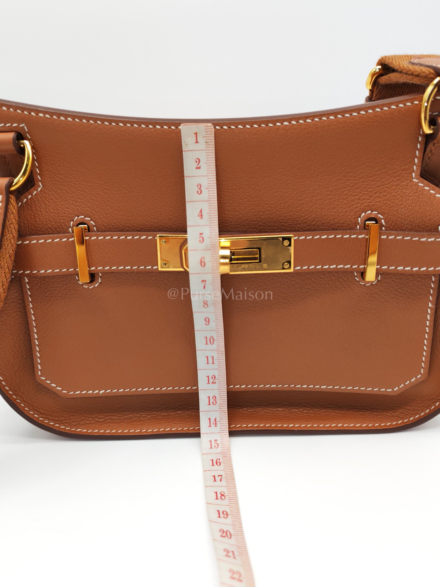 Jypsiere Mini Gold Evercolor Leather in Gold Hardware Stamp U(2022) | Purse Maison Luxury Bags Shop