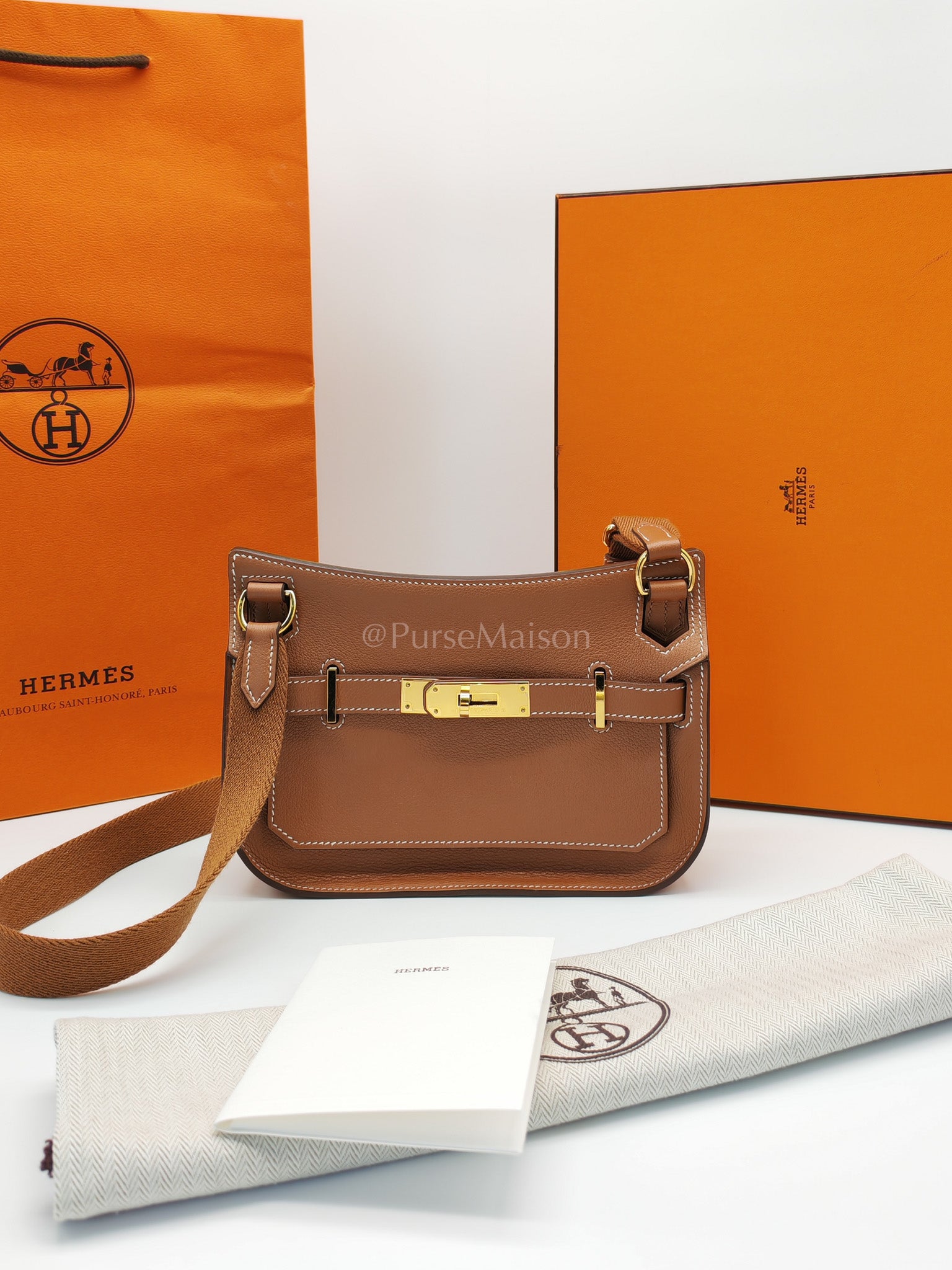 Jypsiere Mini Gold Evercolor Leather in Gold Hardware Stamp U(2022) | Purse Maison Luxury Bags Shop