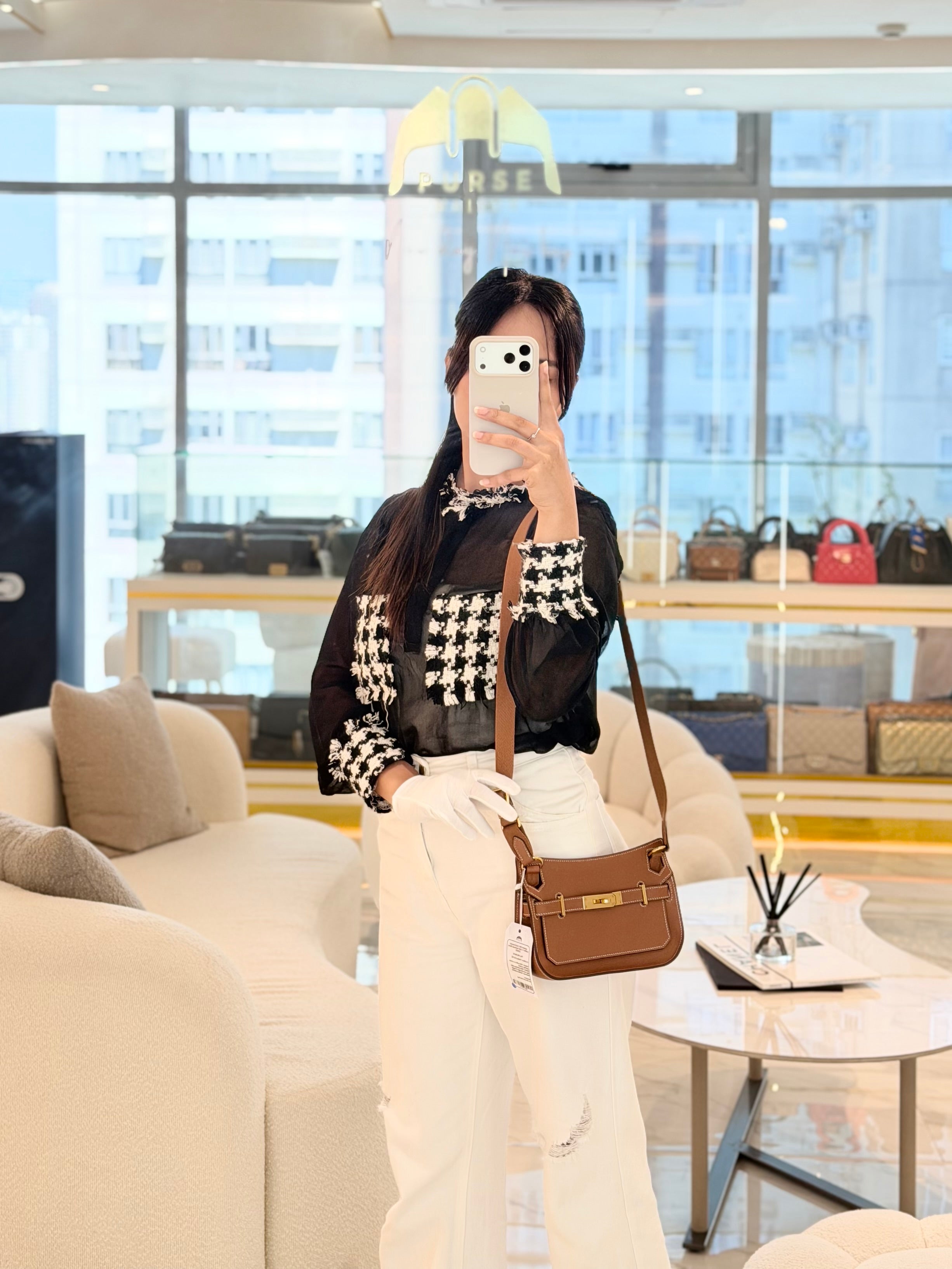 Jypsiere Mini Gold Evercolor Leather in Gold Hardware Stamp U(2022) | Purse Maison Luxury Bags Shop