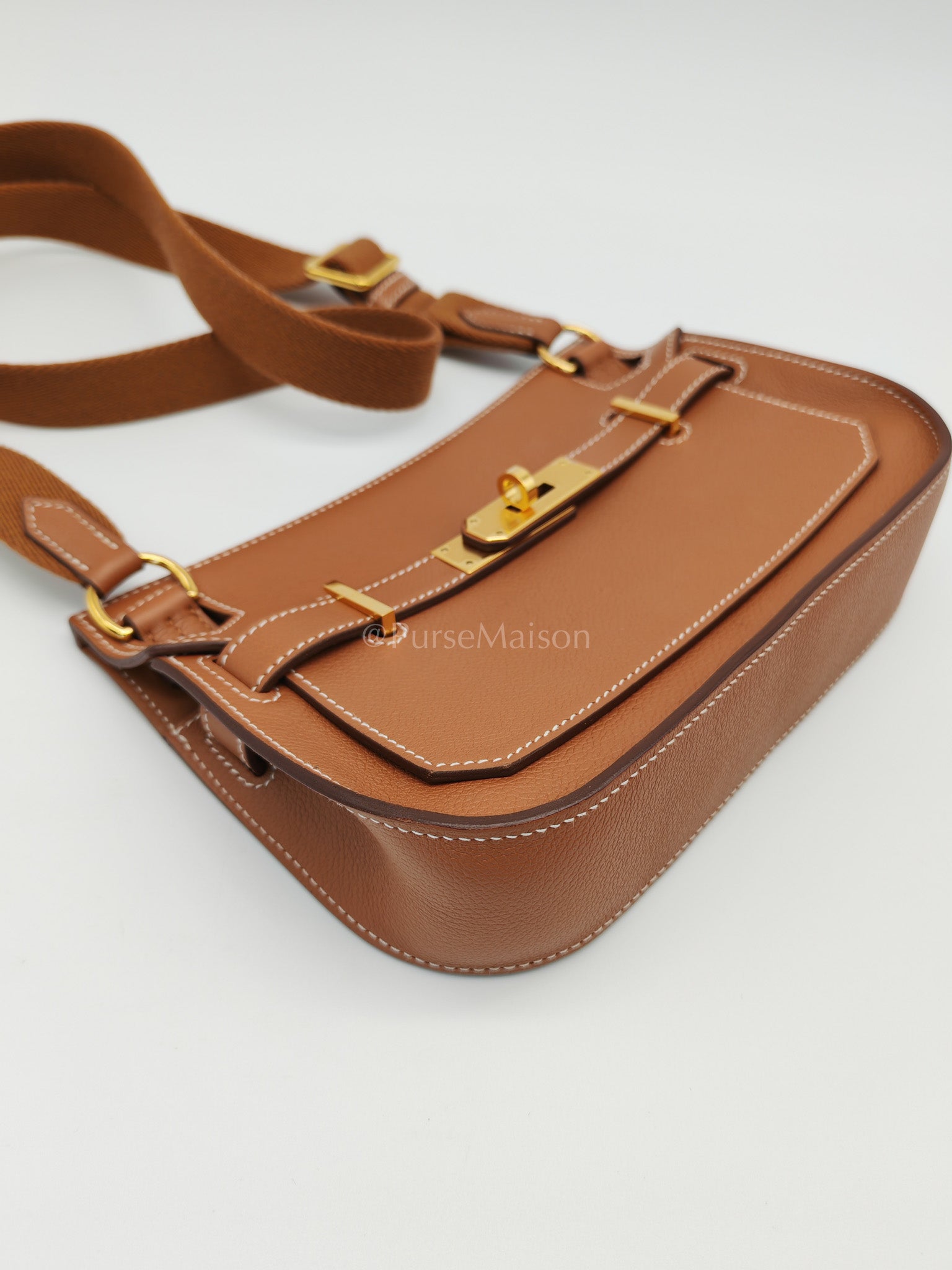 Jypsiere Mini Gold Evercolor Leather in Gold Hardware Stamp U(2022) | Purse Maison Luxury Bags Shop