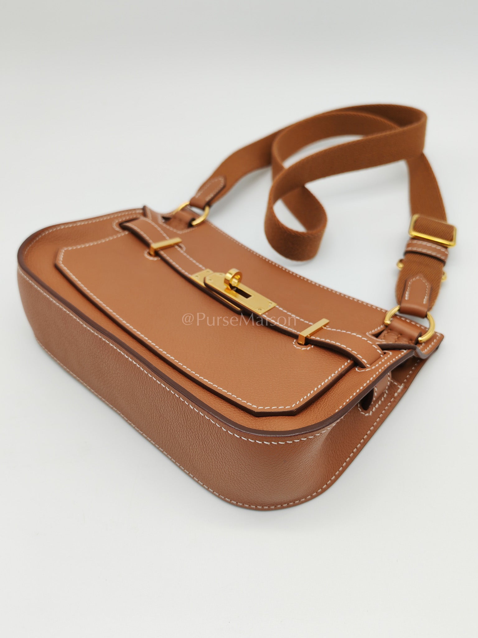 Jypsiere Mini Gold Evercolor Leather in Gold Hardware Stamp U(2022) | Purse Maison Luxury Bags Shop