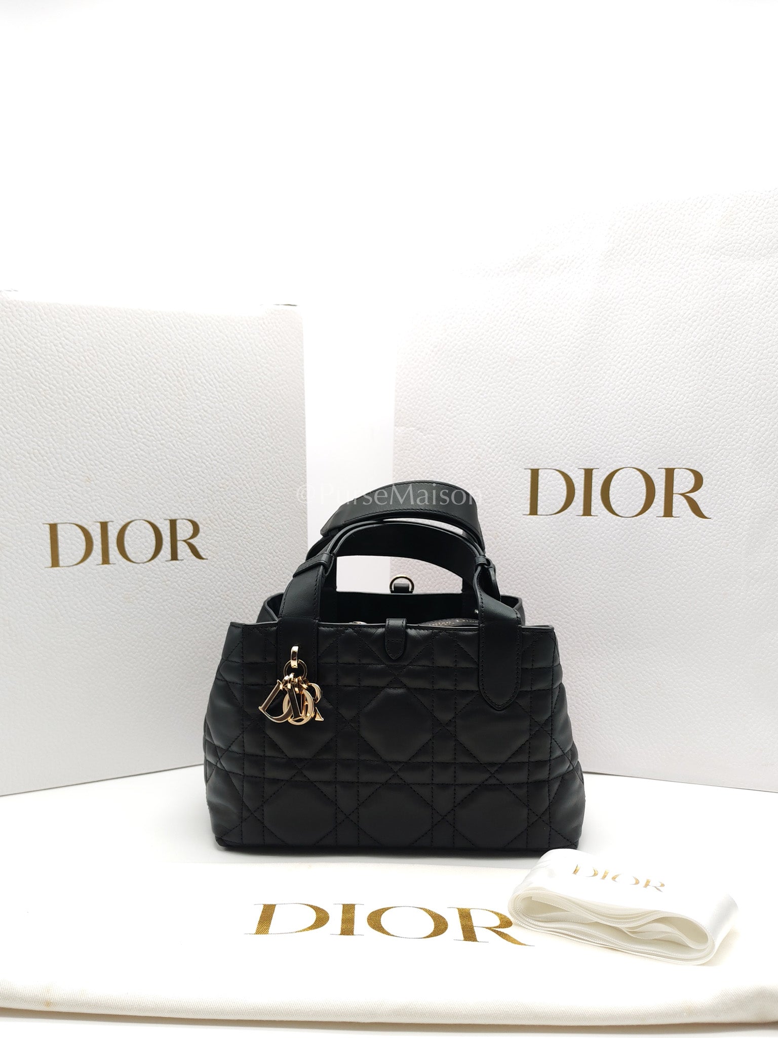 Toujours Small in Black Cannage Lambskin Leather Handbag