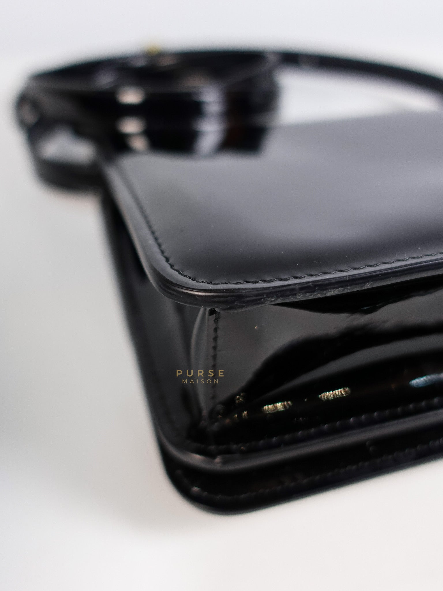 Karligraphy Crossbody Bag Small in Black Patent Leather | Purse Maison Luxury Bags Shop