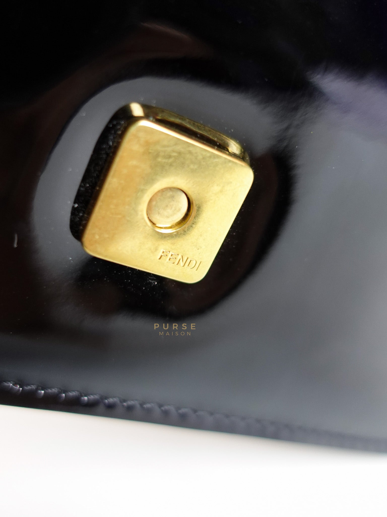 Karligraphy Crossbody Bag Small in Black Patent Leather | Purse Maison Luxury Bags Shop