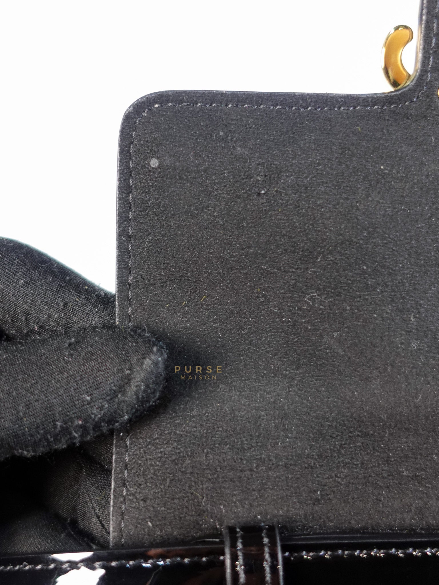 Karligraphy Crossbody Bag Small in Black Patent Leather | Purse Maison Luxury Bags Shop