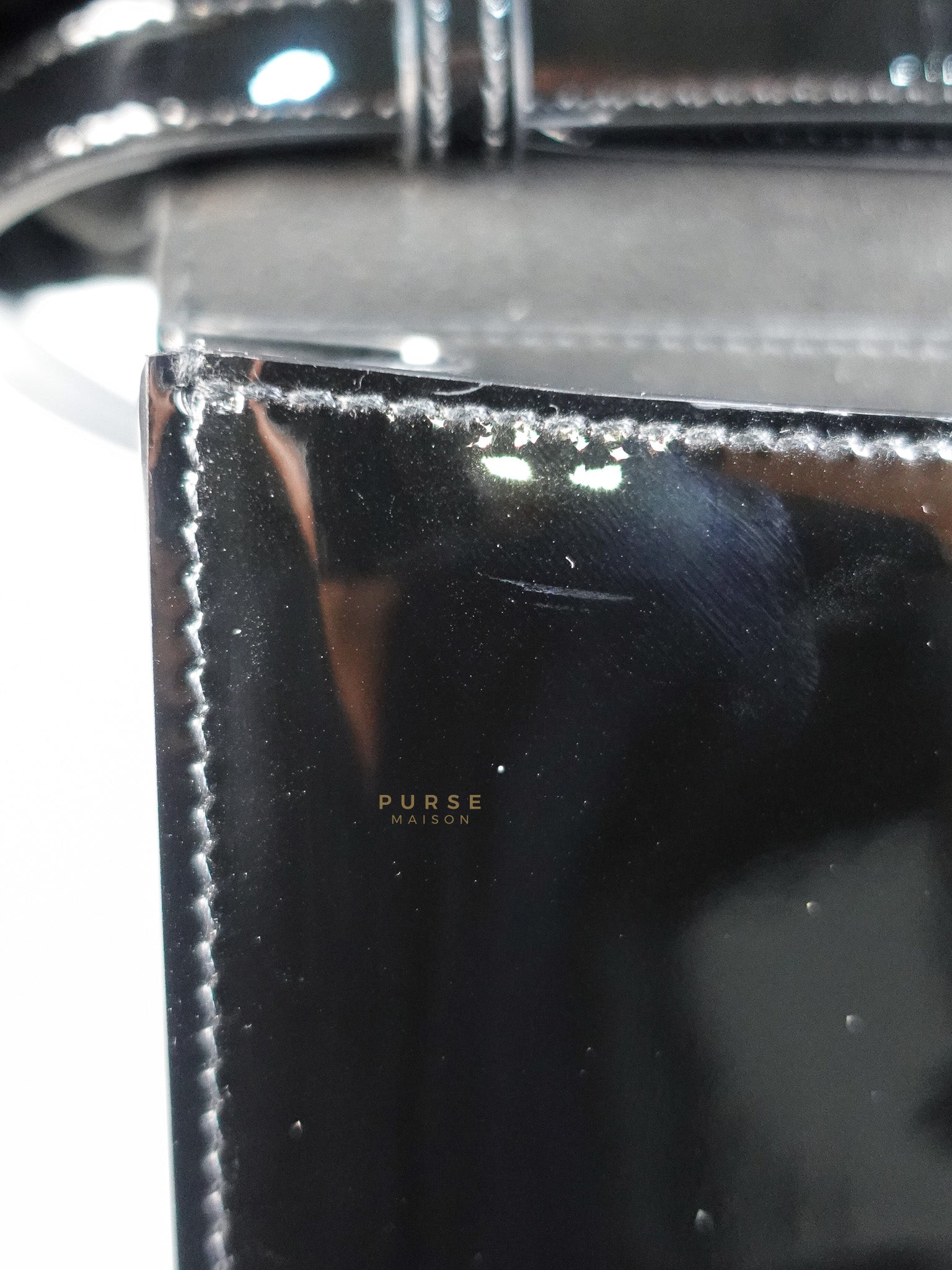 Karligraphy Crossbody Bag Small in Black Patent Leather | Purse Maison Luxury Bags Shop