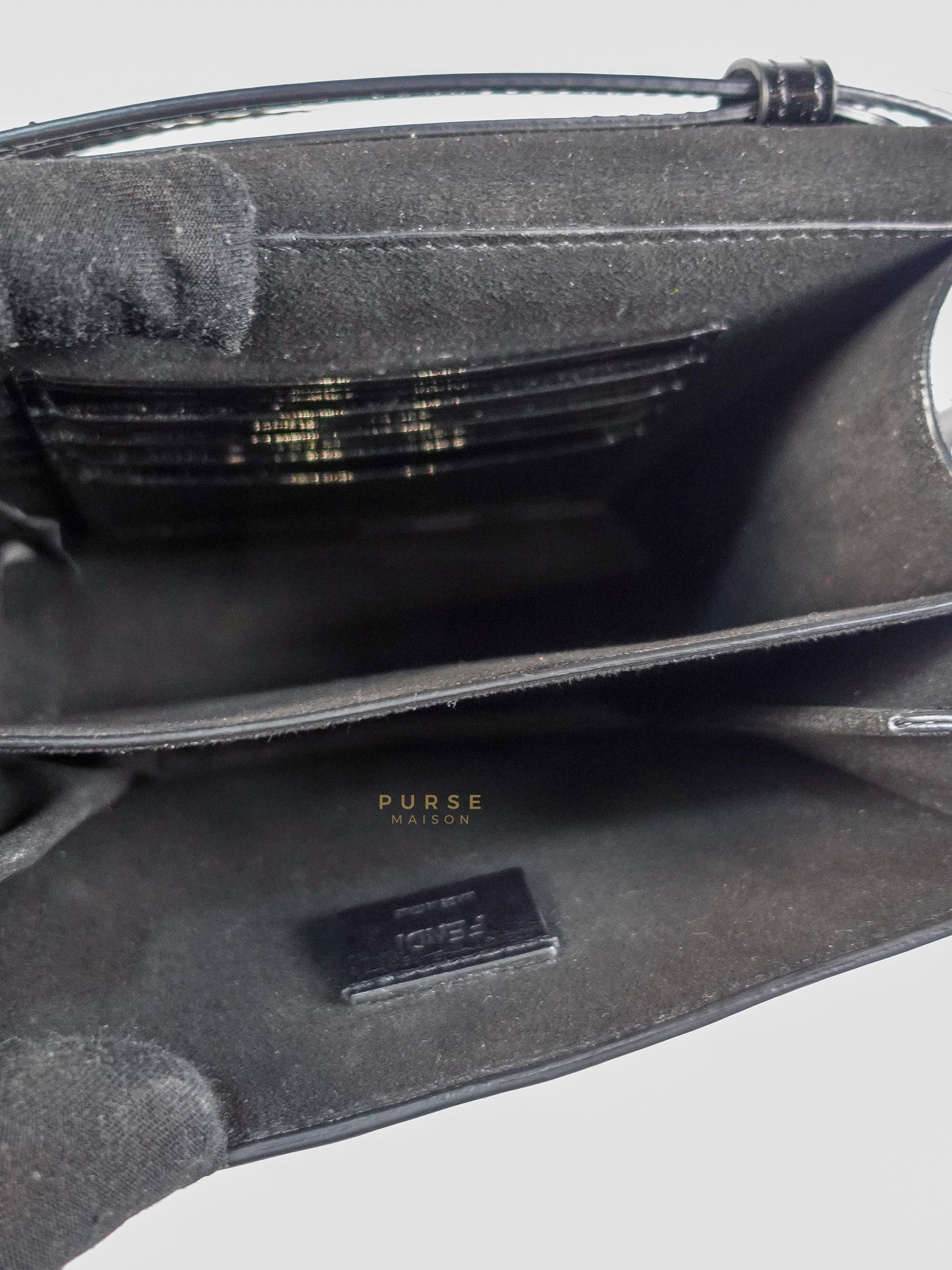 Karligraphy Crossbody Bag Small in Black Patent Leather | Purse Maison Luxury Bags Shop