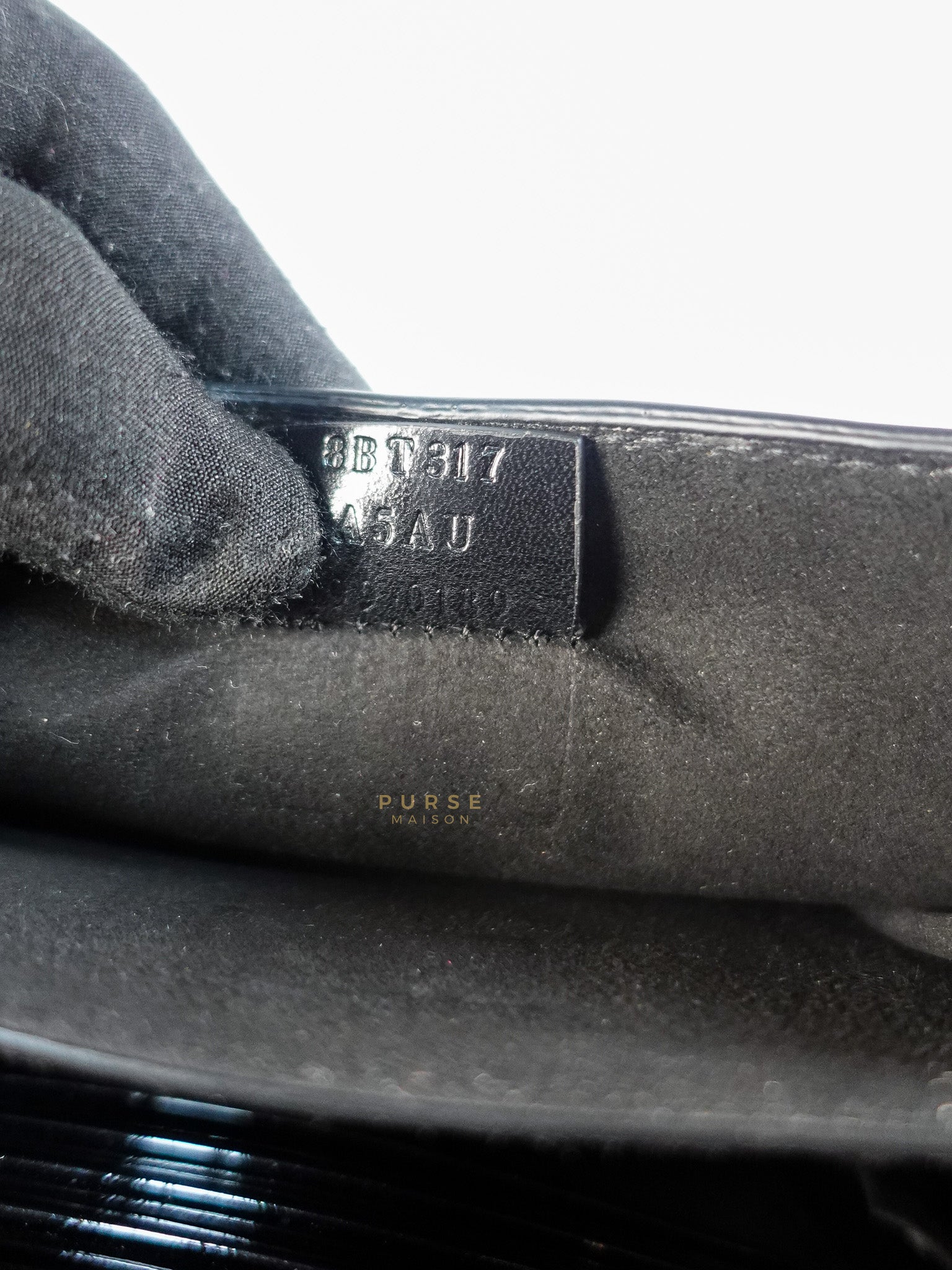 Karligraphy Crossbody Bag Small in Black Patent Leather | Purse Maison Luxury Bags Shop