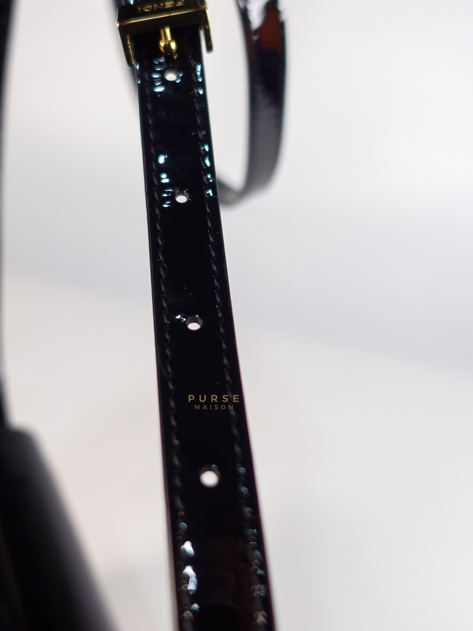 Karligraphy Crossbody Bag Small in Black Patent Leather | Purse Maison Luxury Bags Shop