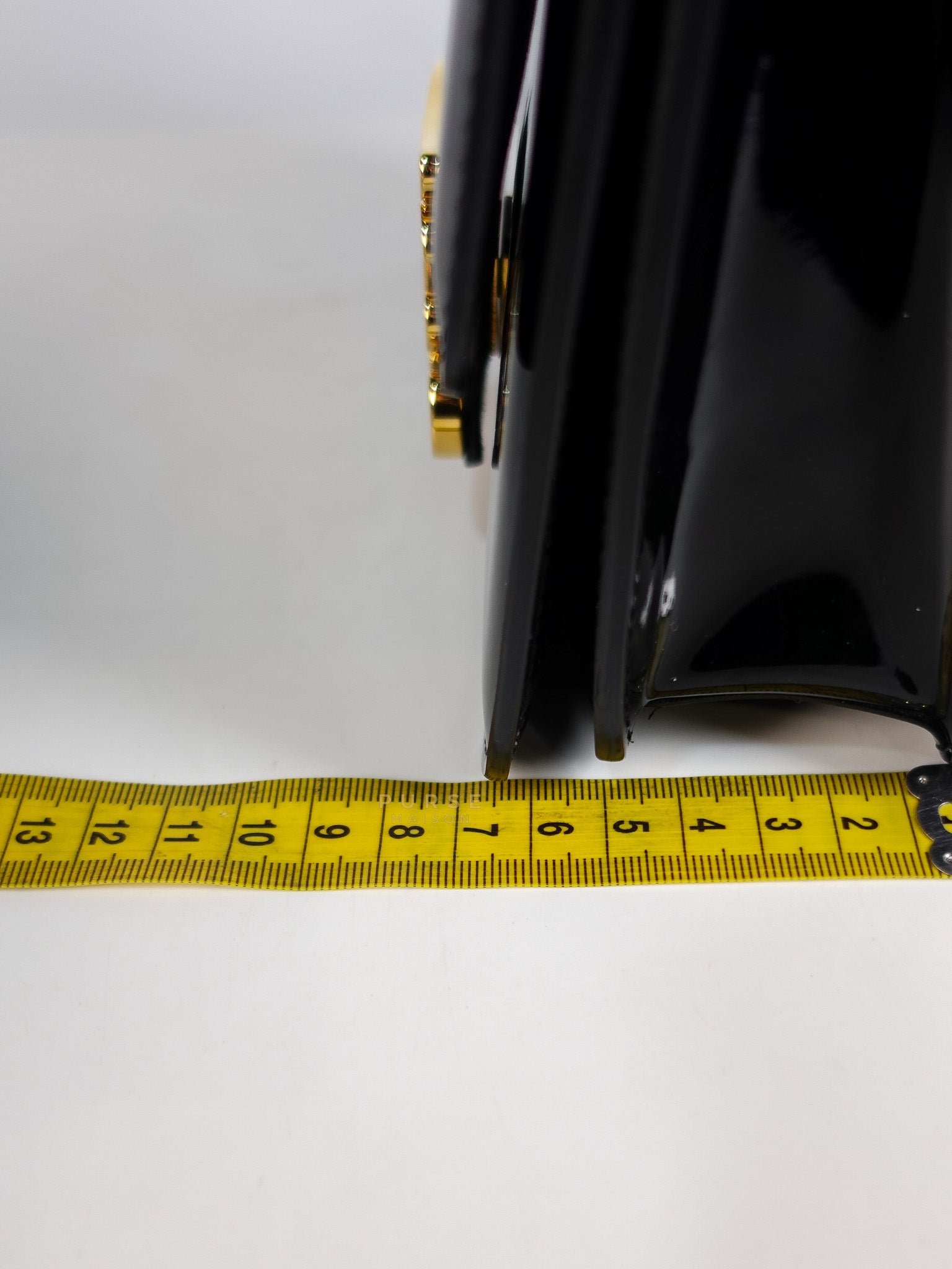 Karligraphy Crossbody Bag Small in Black Patent Leather | Purse Maison Luxury Bags Shop