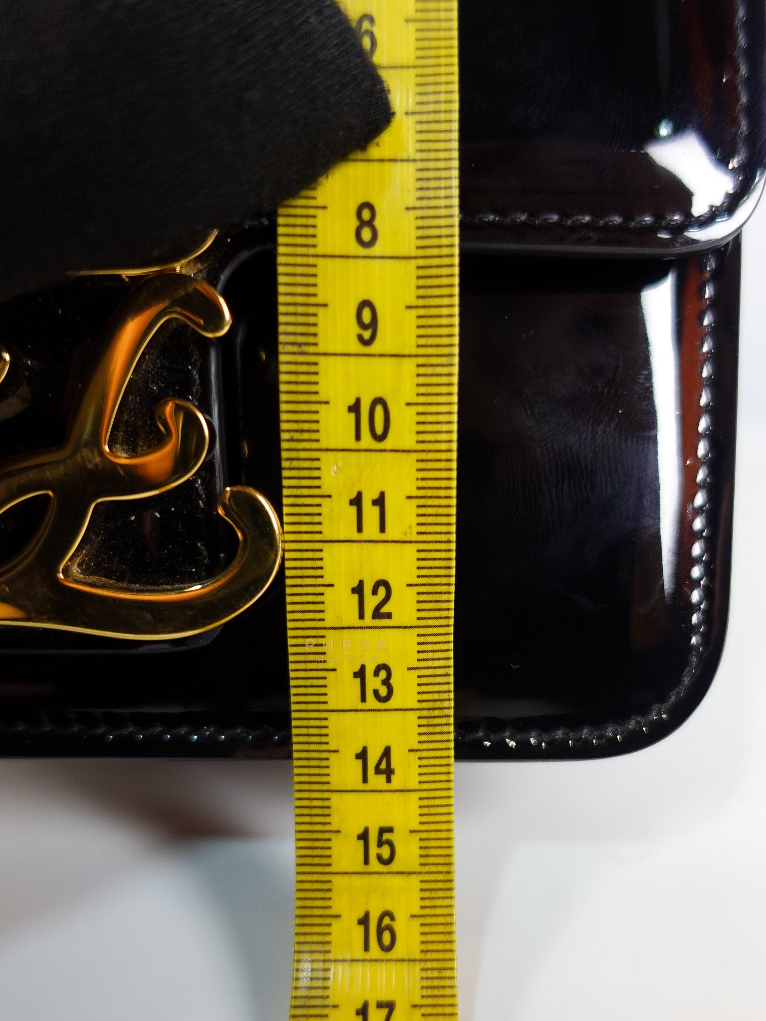 Karligraphy Crossbody Bag Small in Black Patent Leather | Purse Maison Luxury Bags Shop